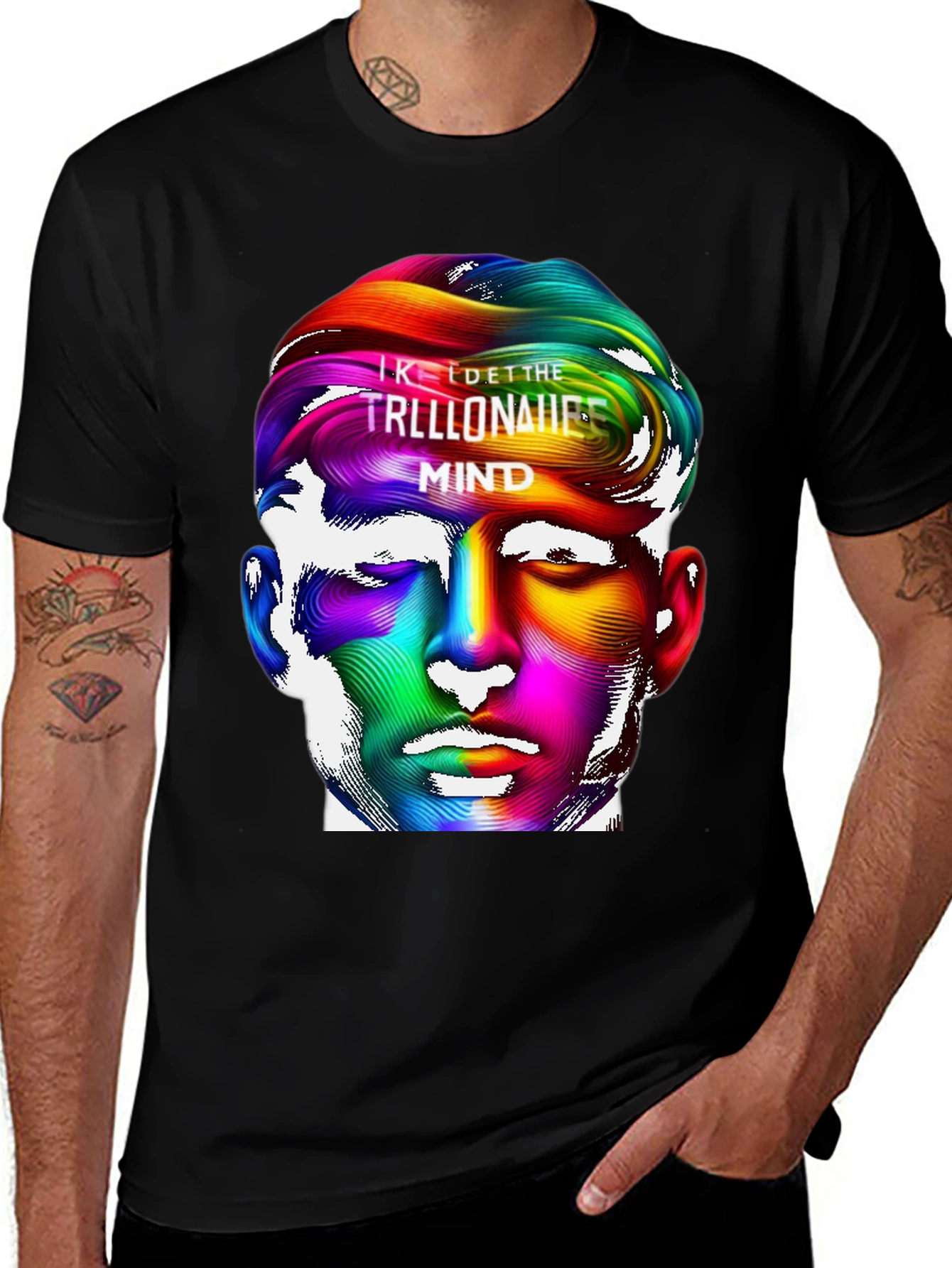 Variant 17 of Trillionaire Mind Graphic Tee - Stylish Men's Black T-Shirt