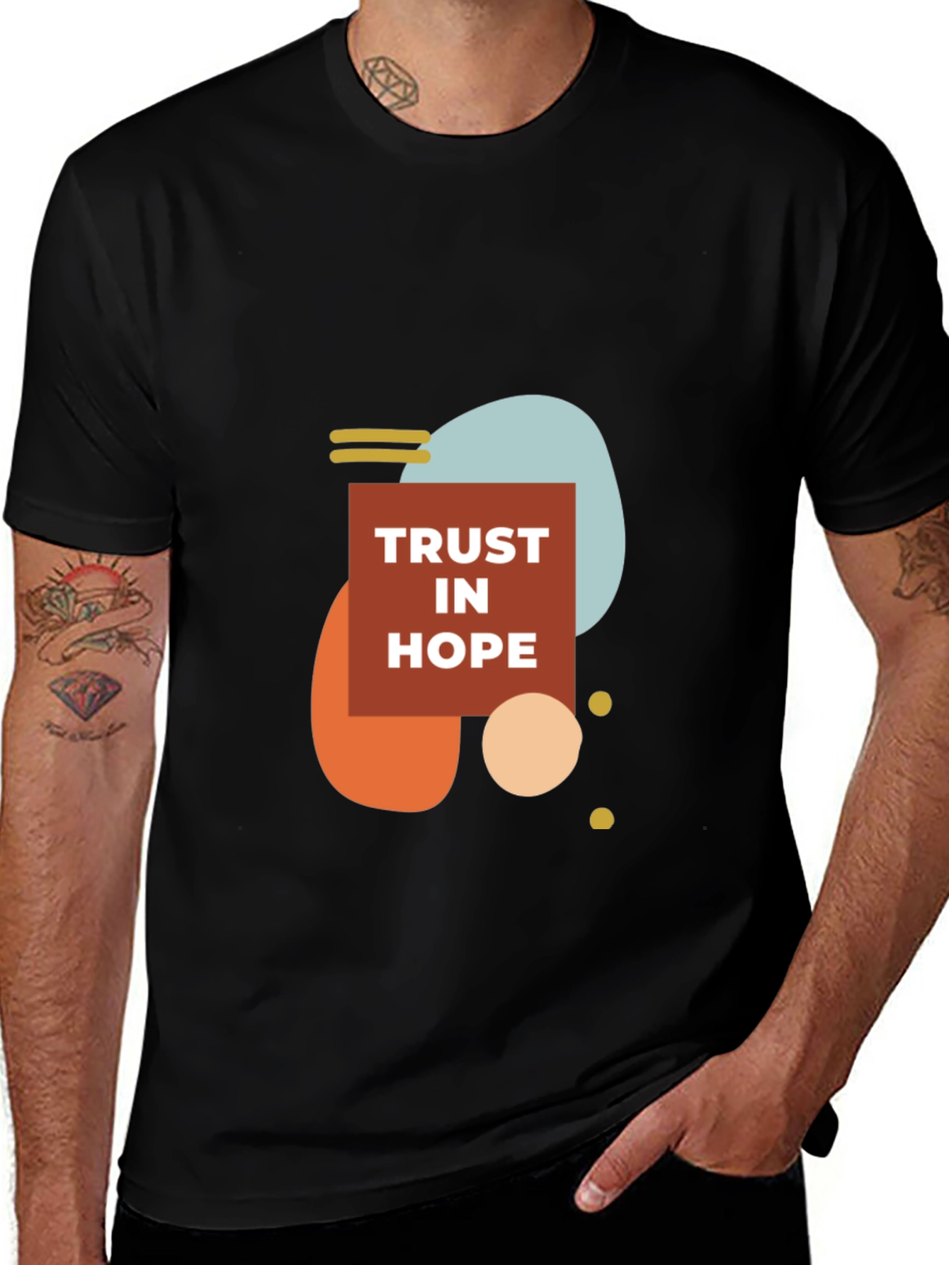 Variant 19 of Trust In Hope Graphic Tee - Soft Black Cotton Shirt
