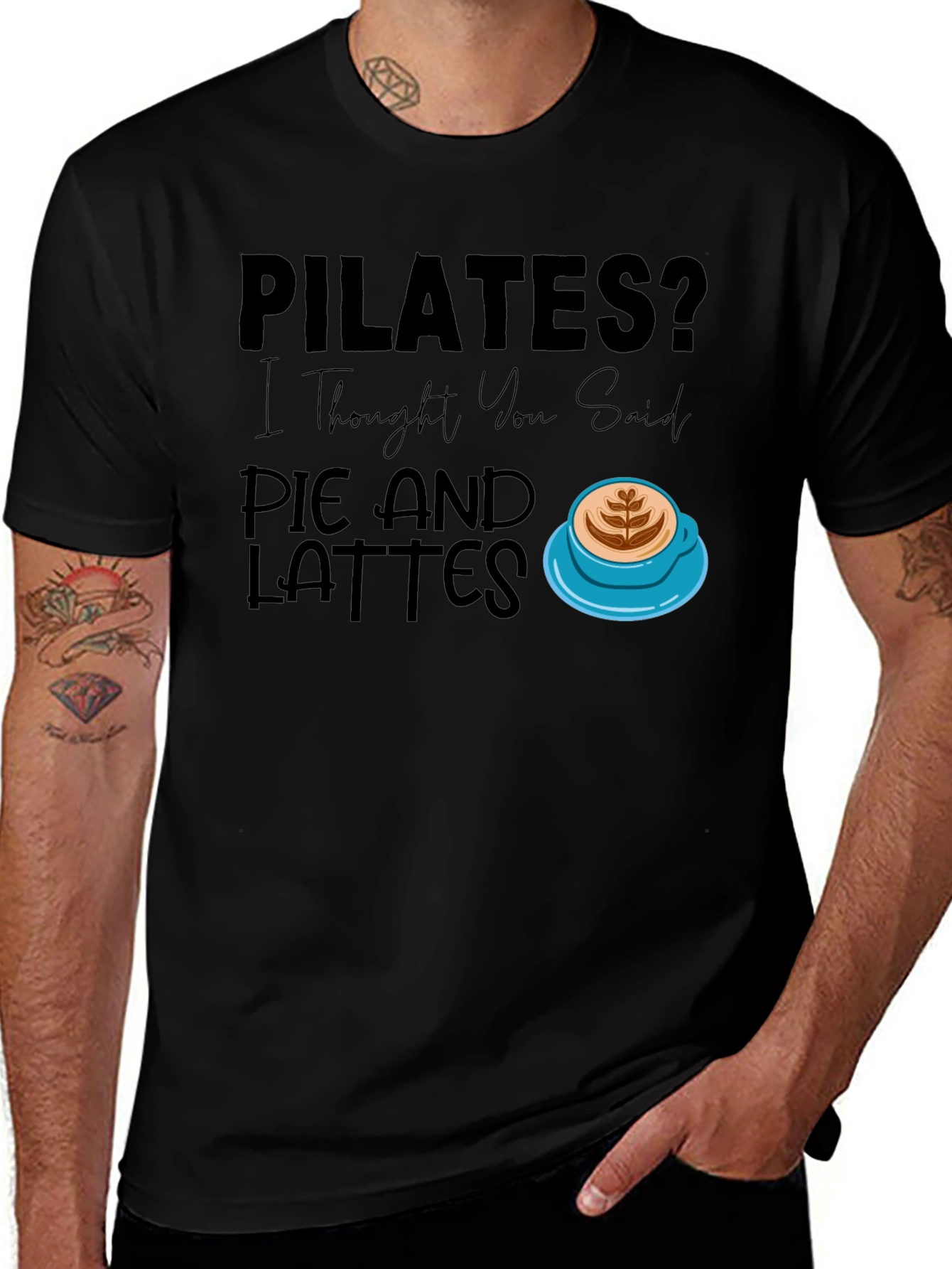 Variant 15 of Pilates? Pie and Lattes Graphic T-Shirt