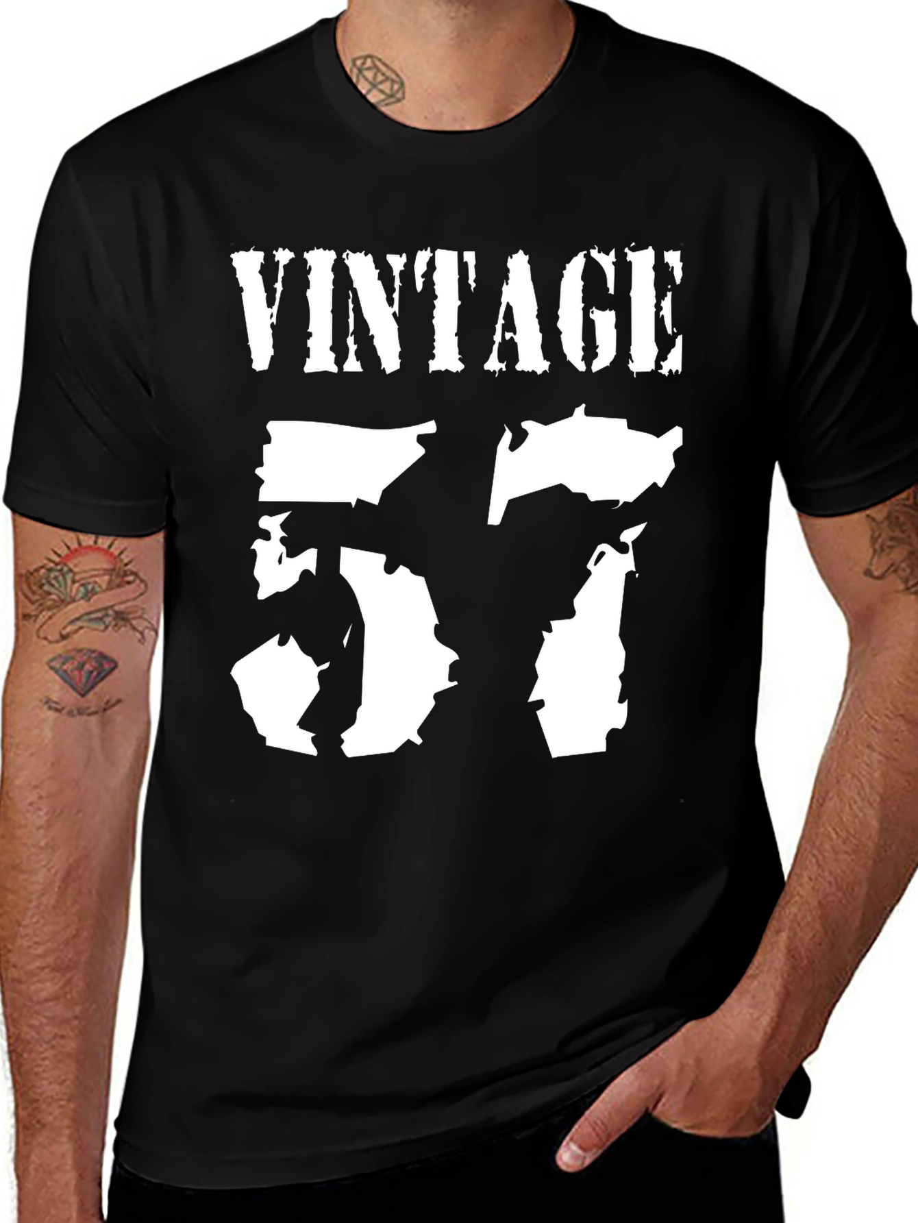 Variant 30 of Vintage 57 Graphic Tee - Black Cotton Blend