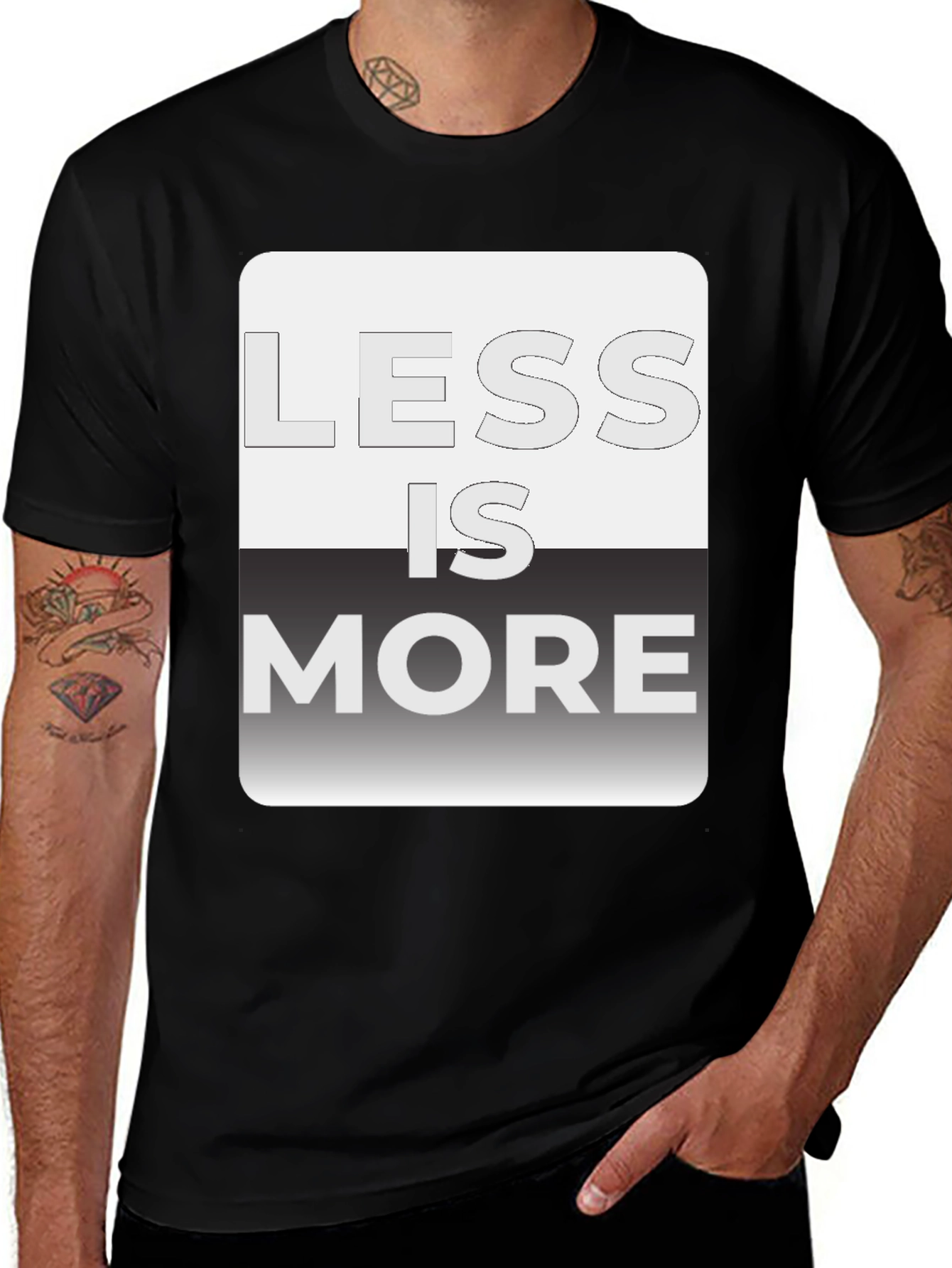 Variant 9 of Minimalist 'Less is More' Graphic Tee - Black