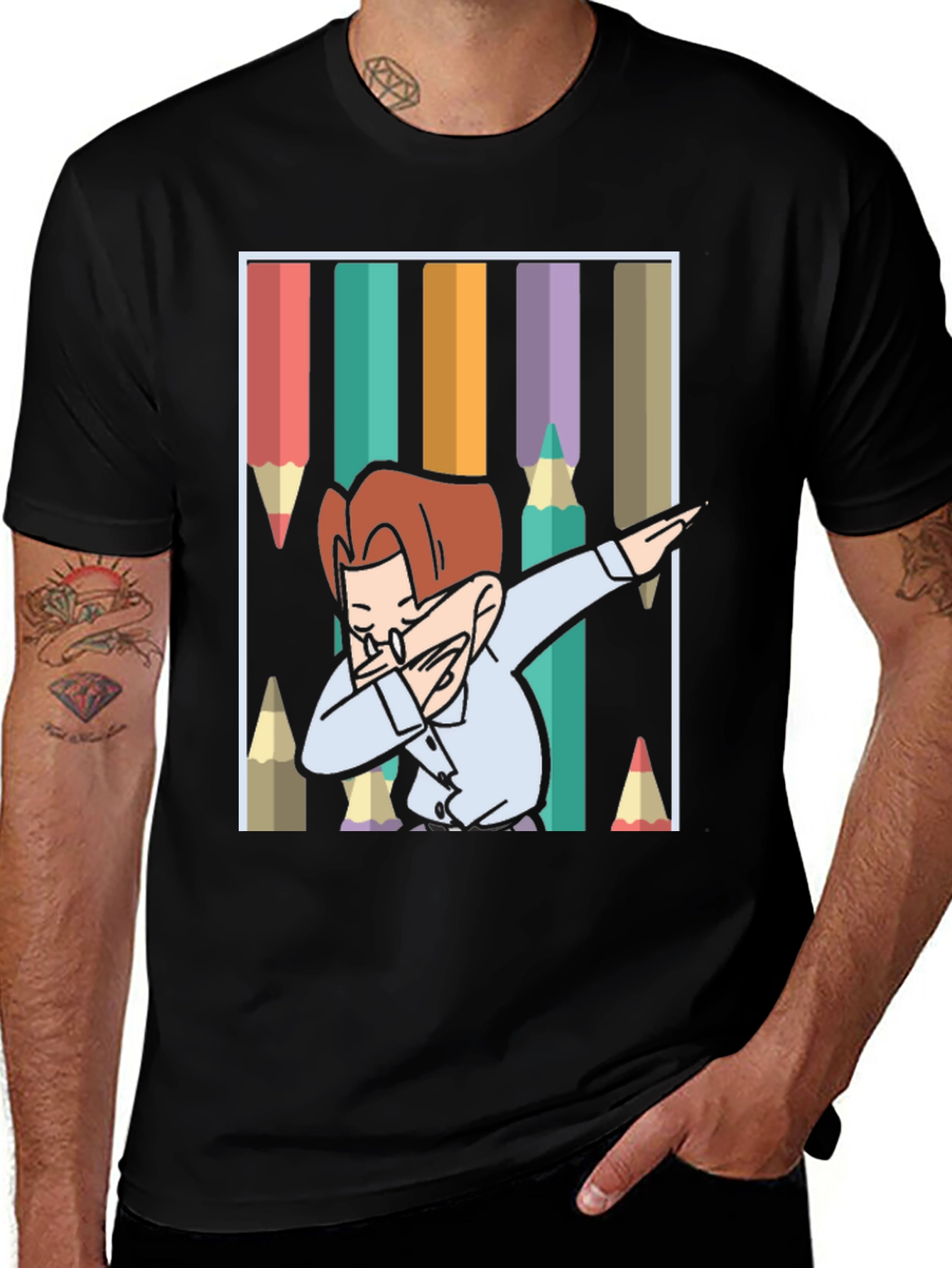 Variant 2 of Dabbing Teacher Pencil T-Shirt