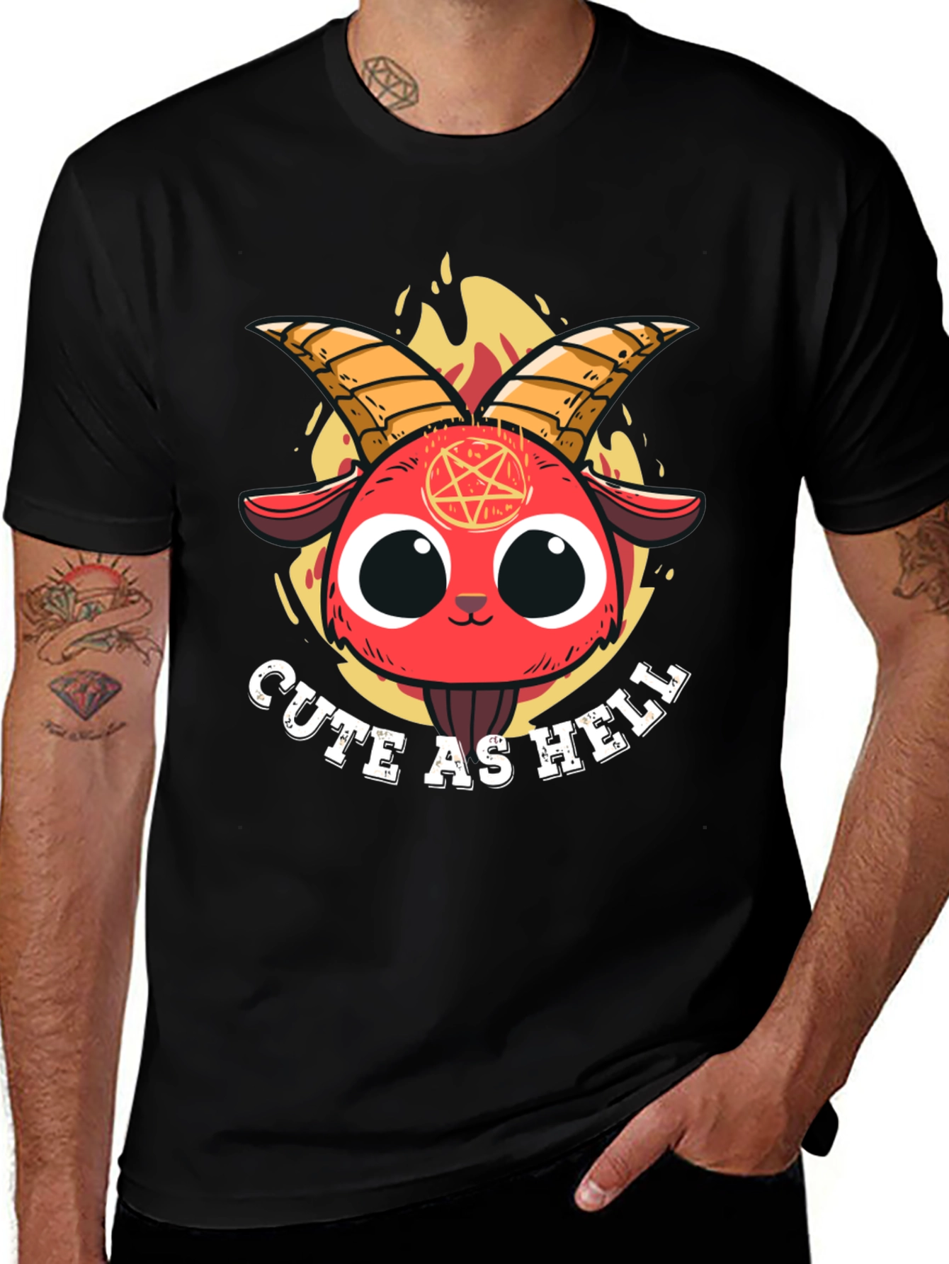 Cute as Hell Baphomet Graphic Tee - Unisex Black Shirt