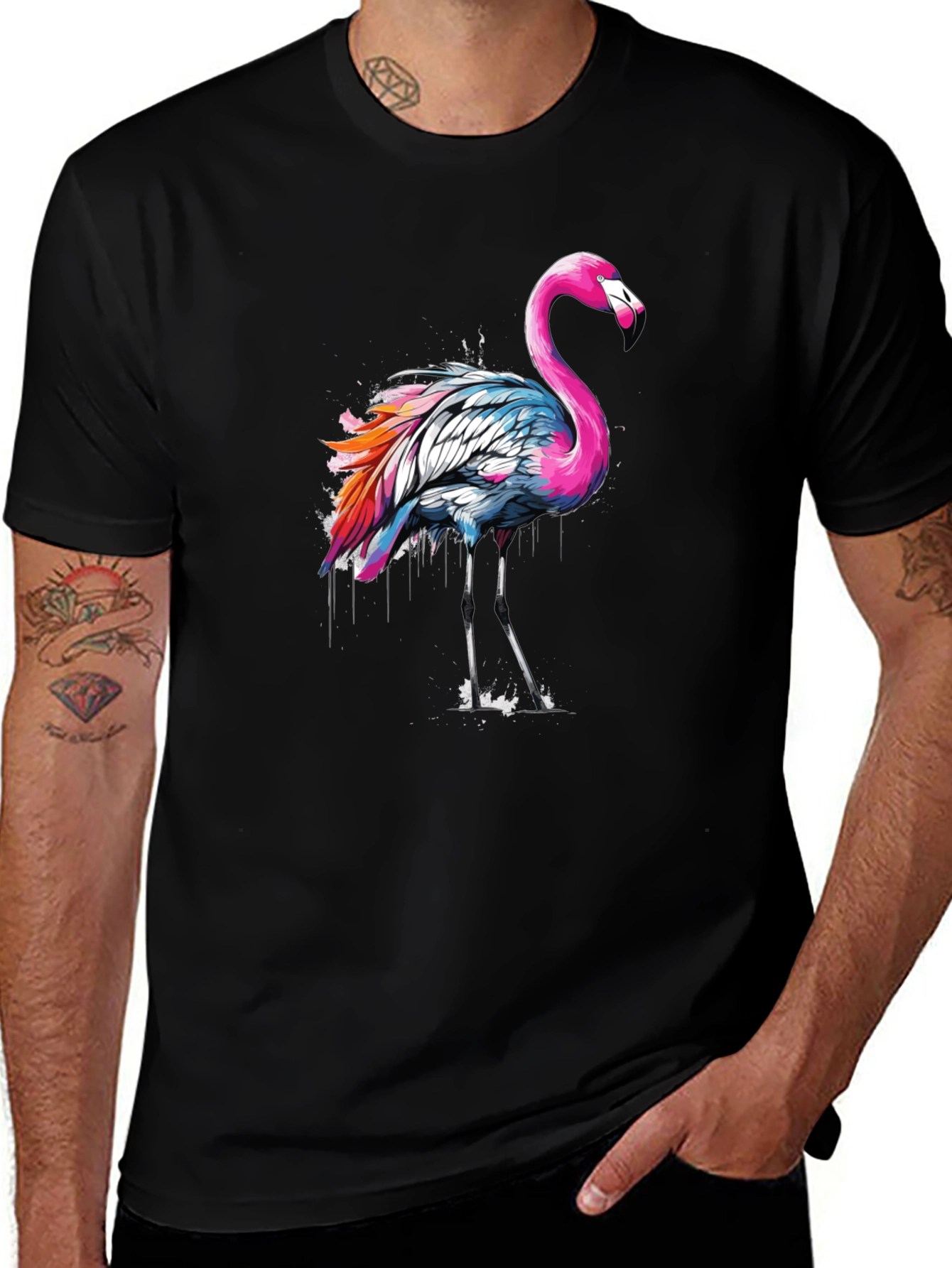 Variant 15 of Flamingo Graphic Tee - Vivid Colors