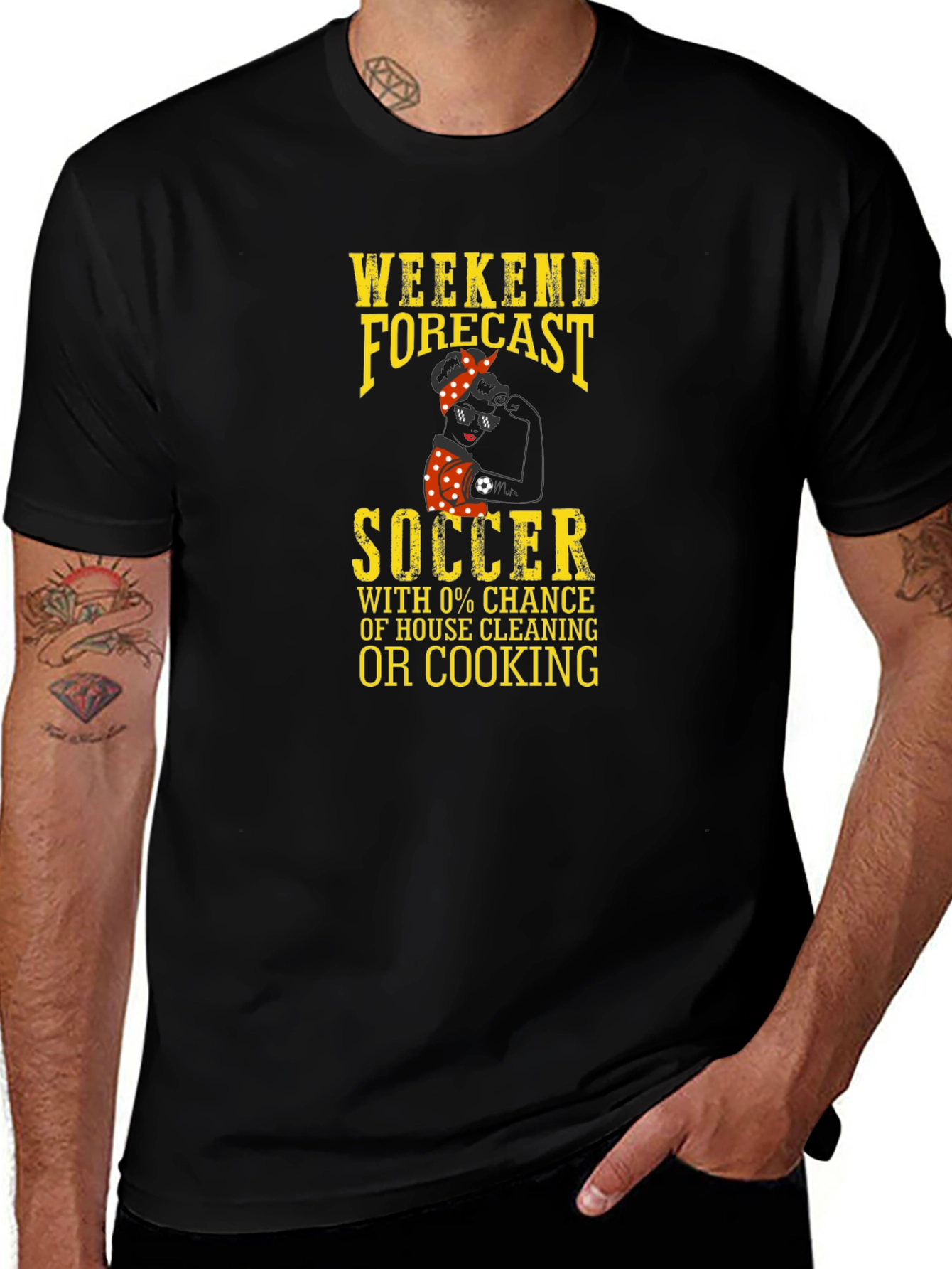 Variant 4 of Weekend Forecast Soccer T-Shirt - No Cooking!