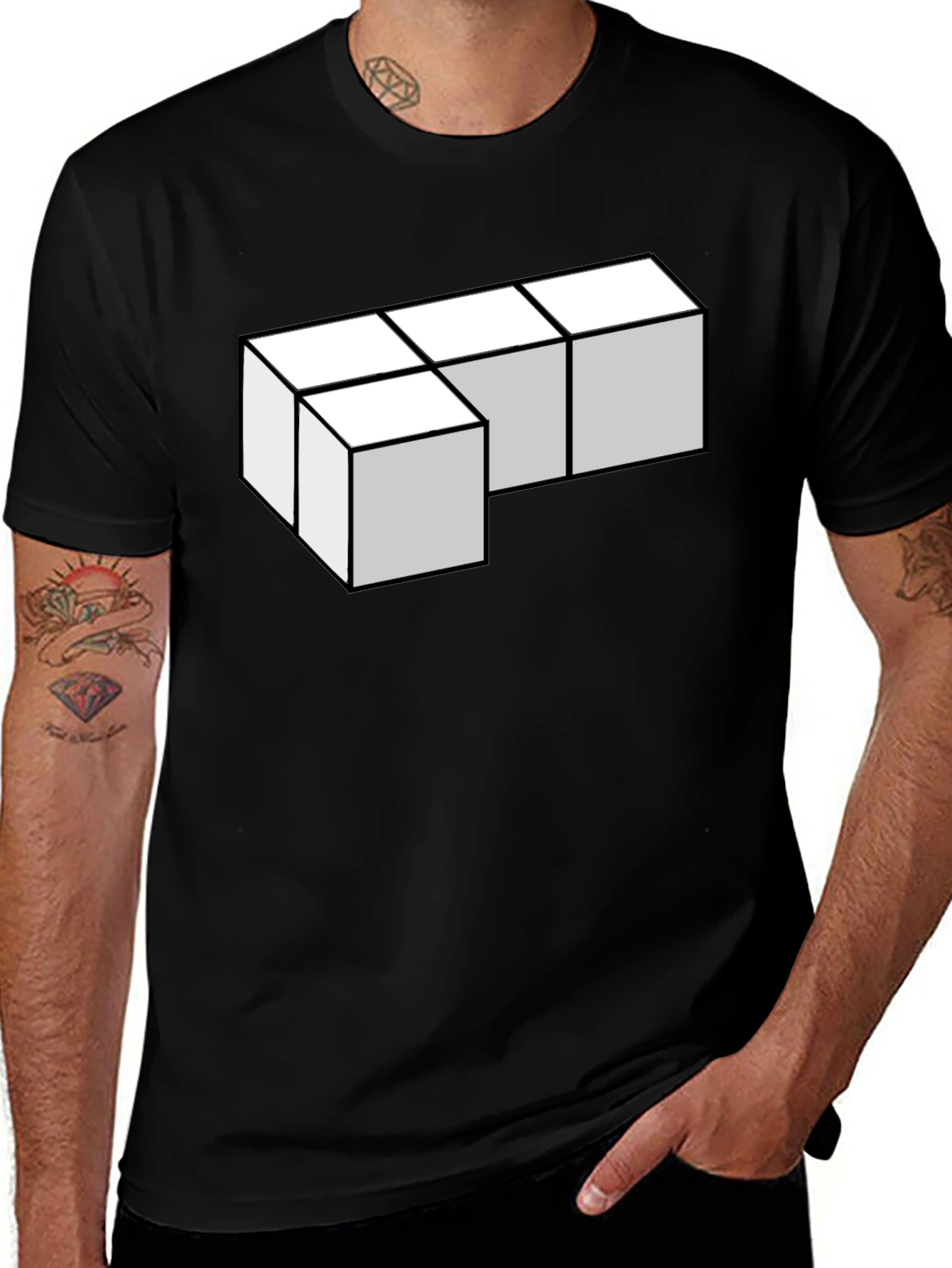 Variant 11 of Geometric Block T-Shirt - Unique Design Tee