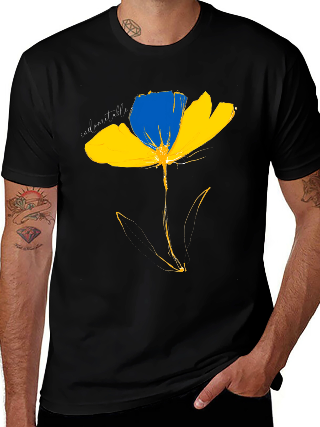 Ukraine Flower T-Shirt - Indomitable Spirit
