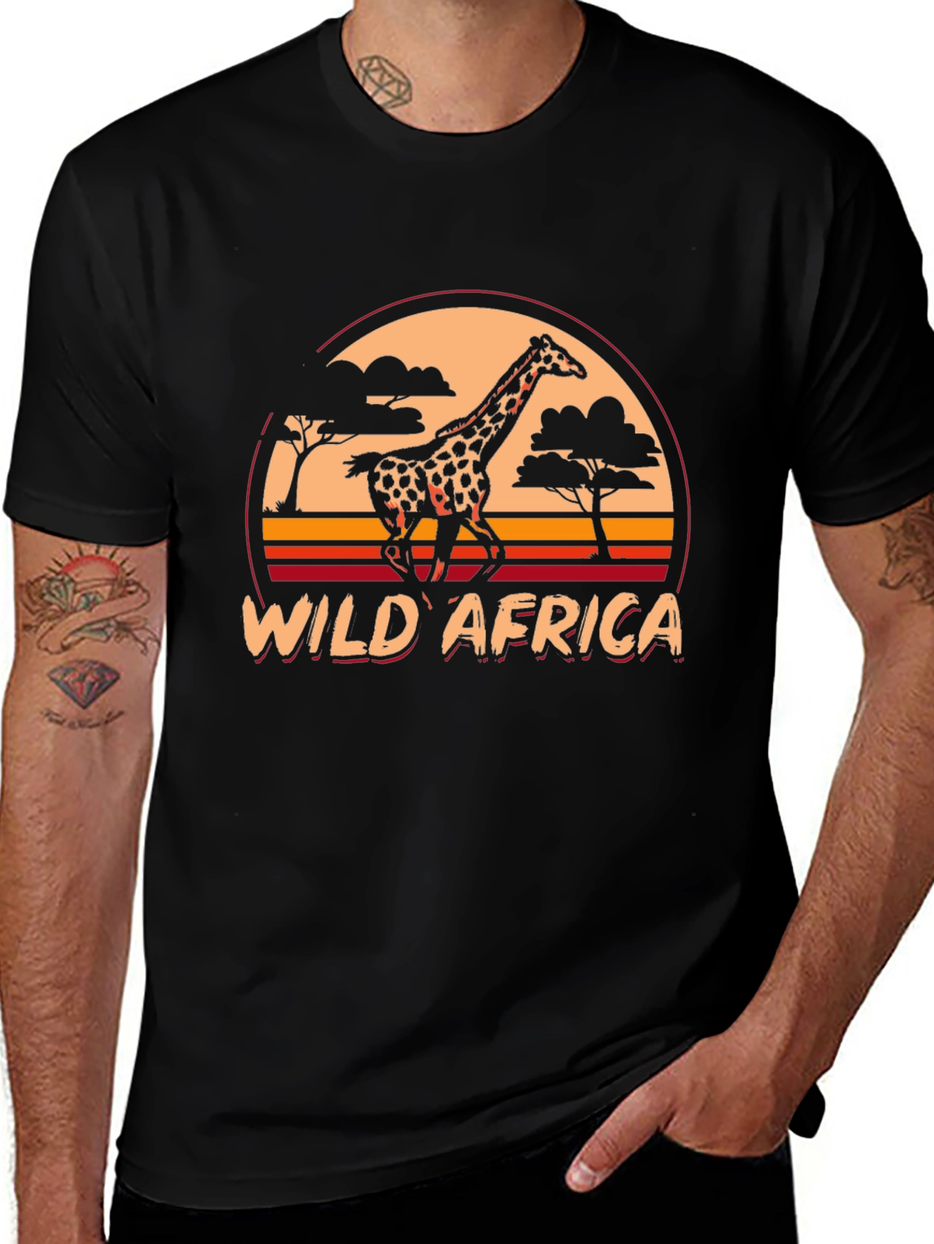 Wild Africa Giraffe T-Shirt - Safari Sunset Tee