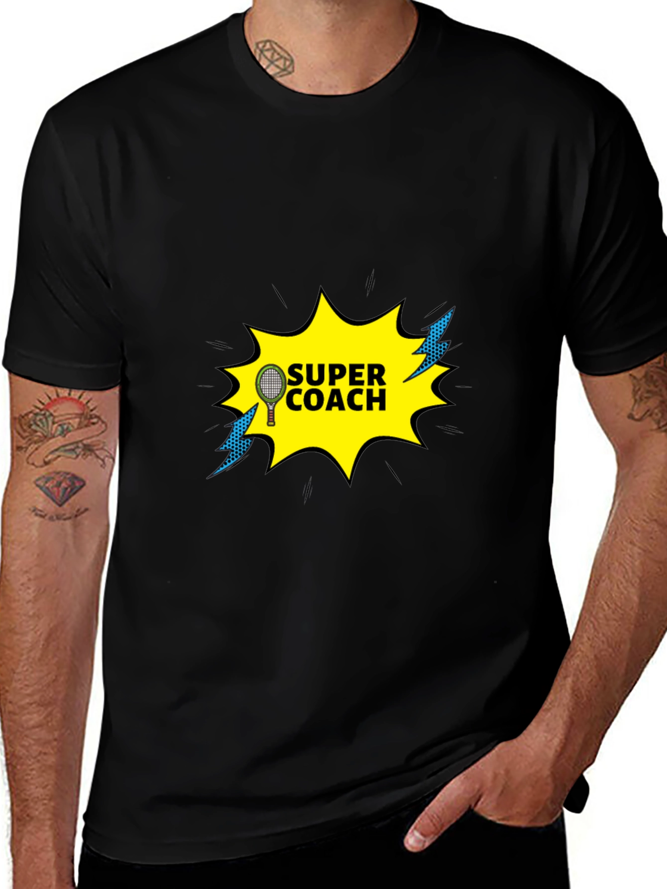 Variant 28 of Super Coach Tennis T-Shirt - Sporty Design