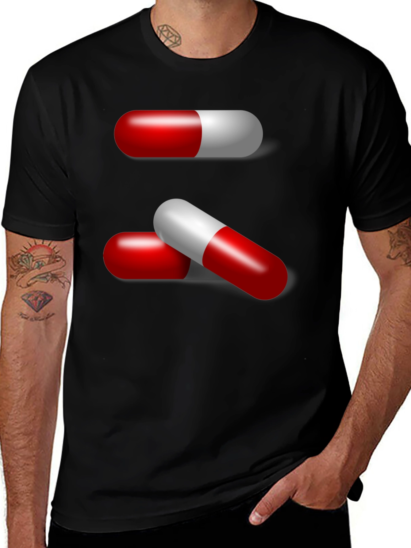 Variant 30 of Pill Graphic Black Tee