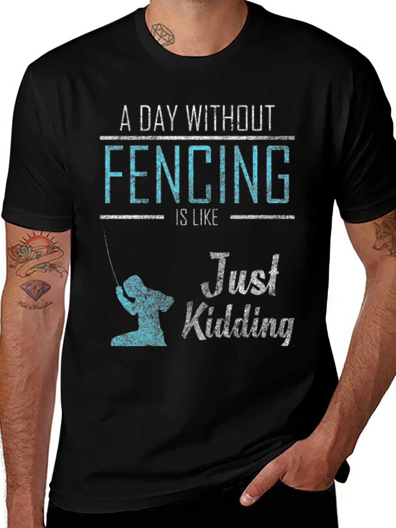 Variant 25 of Fencing Just Kidding Graphic T-Shirt