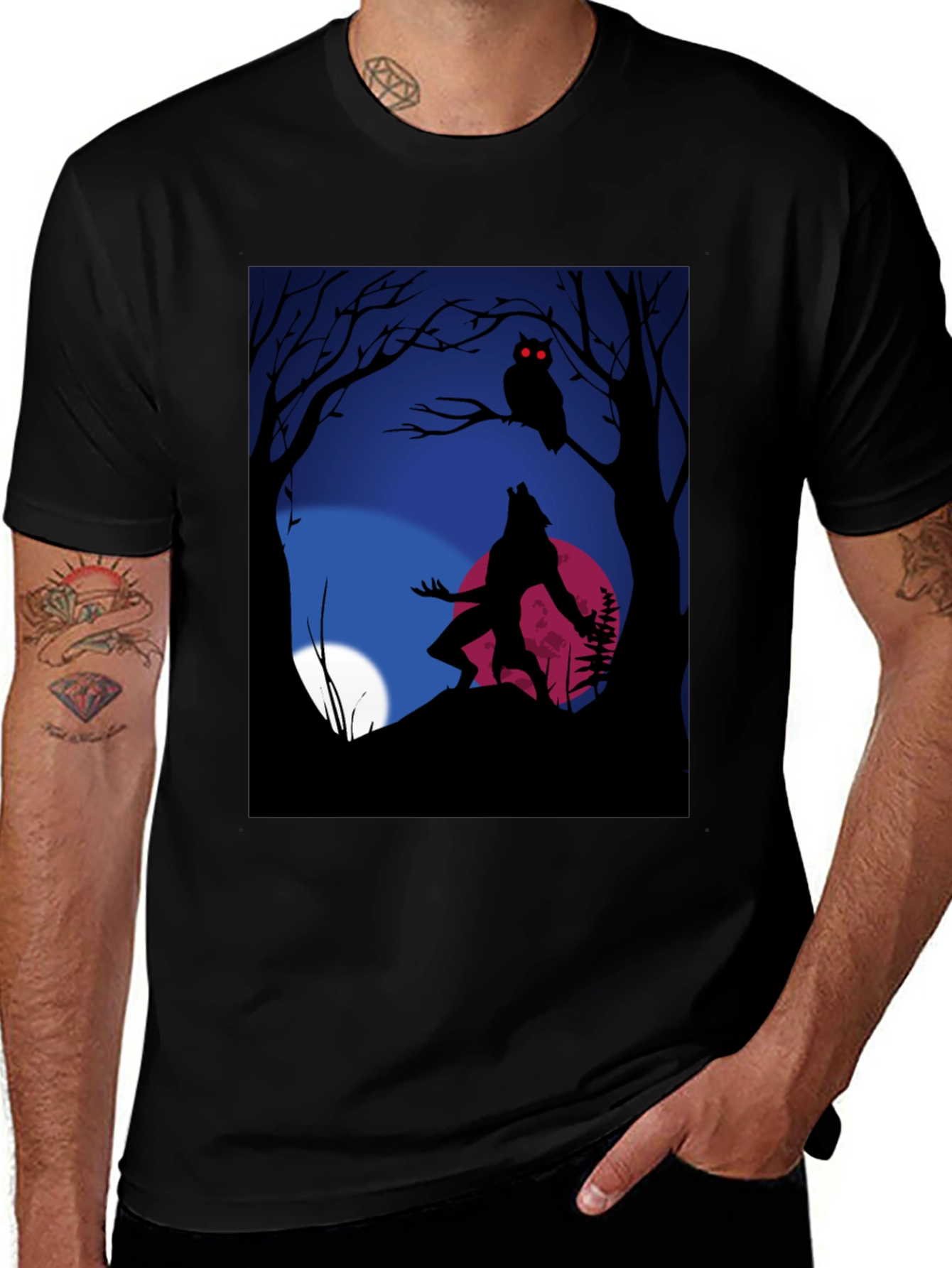 Variant 13 of Werewolf Moon T-Shirt - Unique Halloween Design