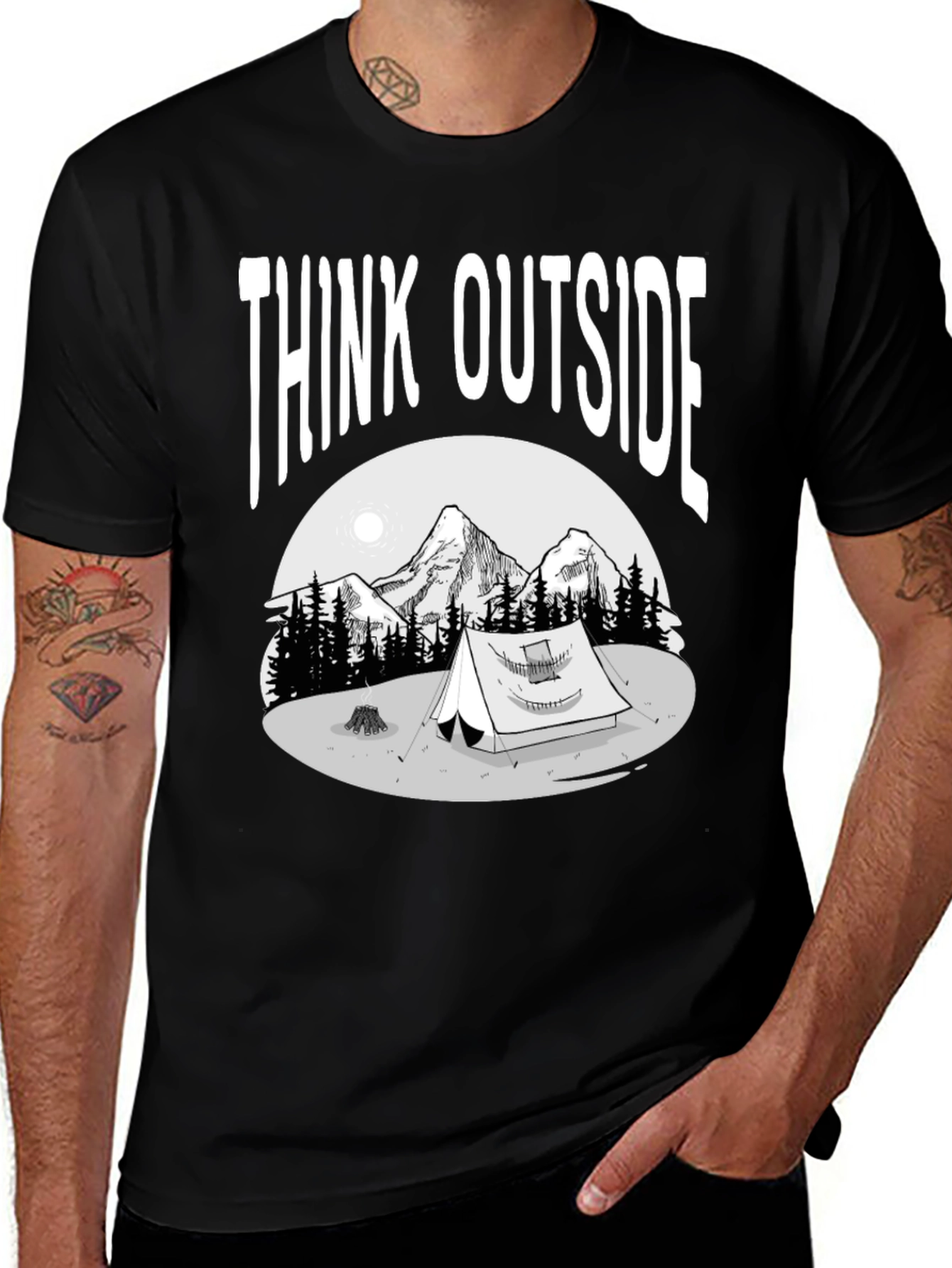 Variant 27 of Think Outside T-Shirt - Adventure Camping Tee