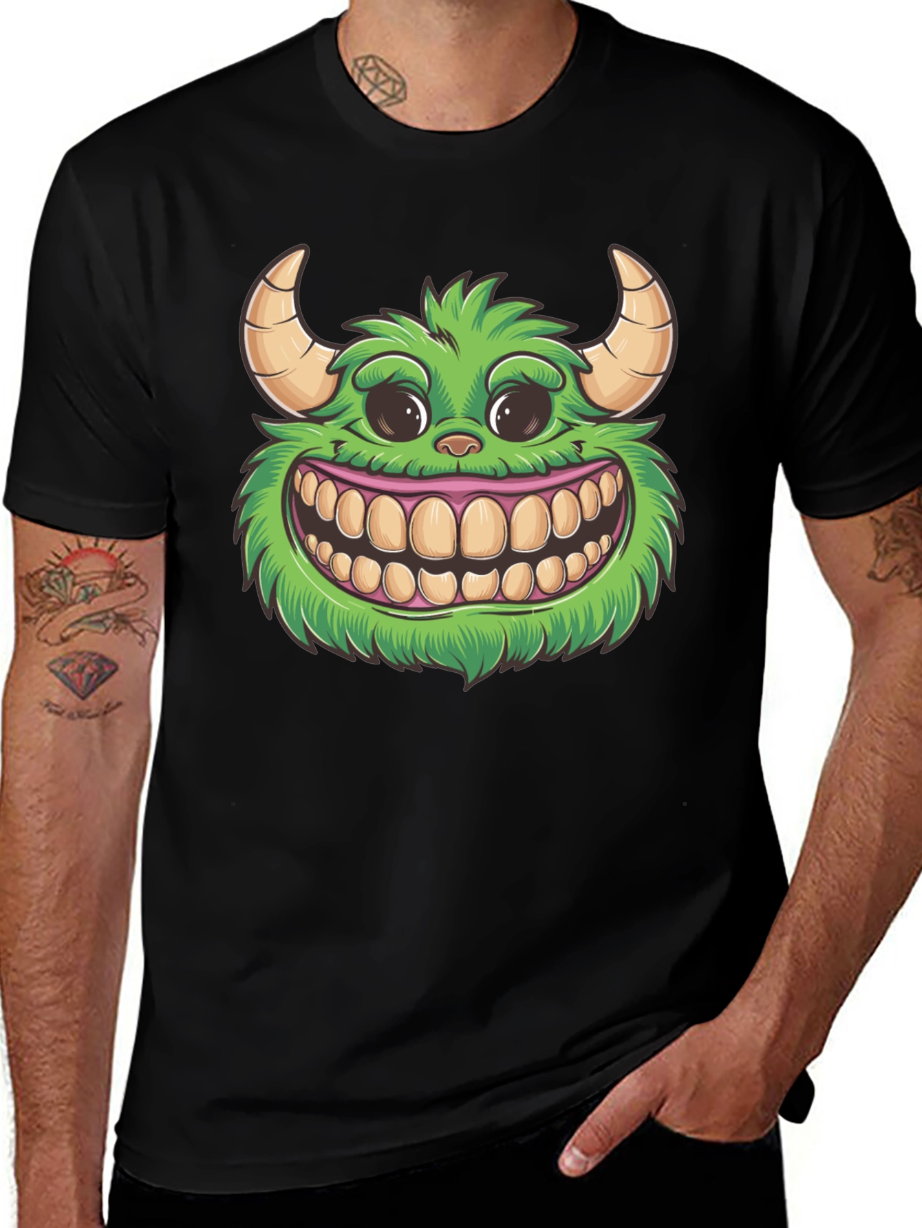 Variant 27 of Monster Graphic Black T-Shirt