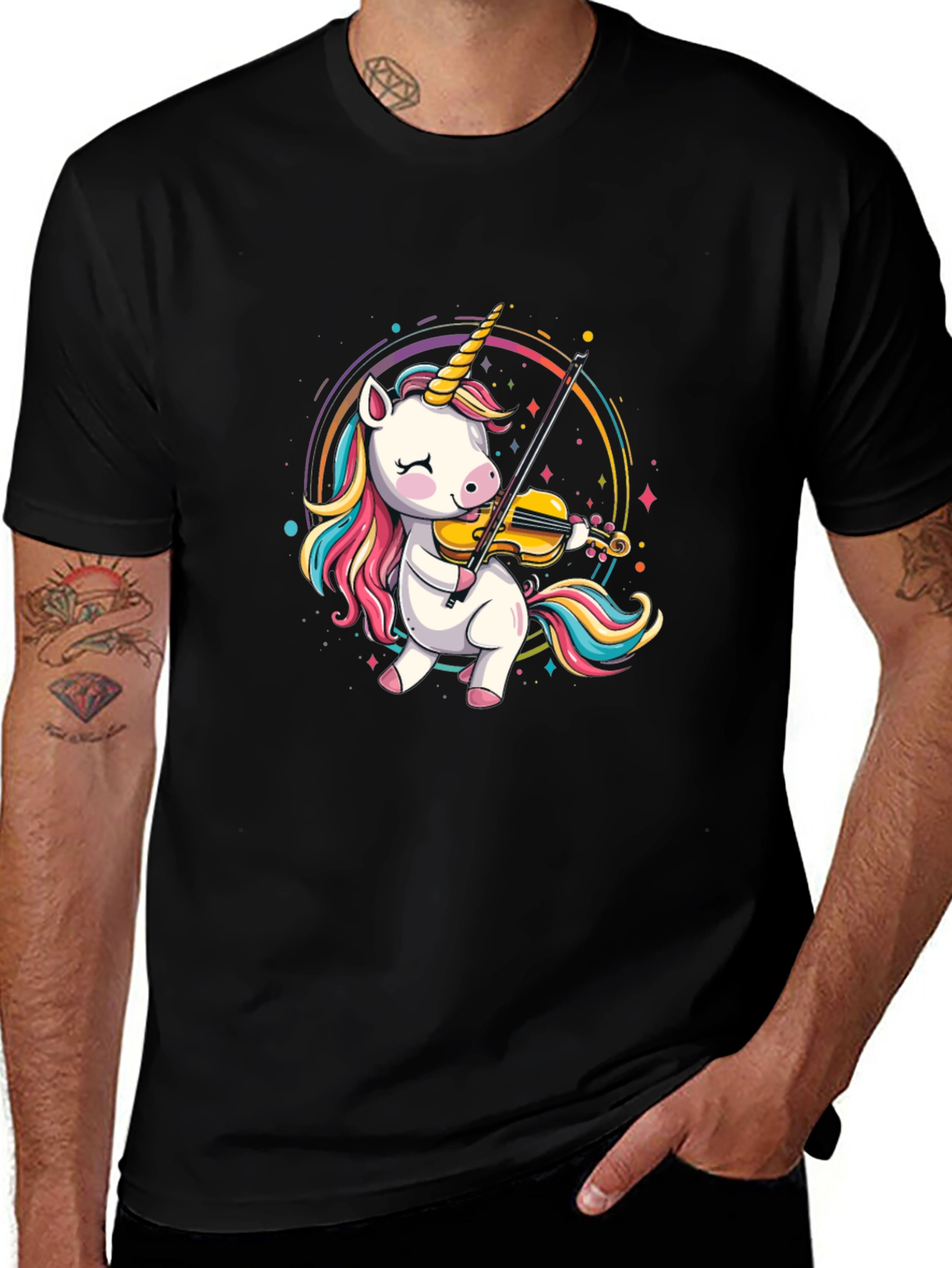 Unicorn Violin T-Shirt - Magical Music Style