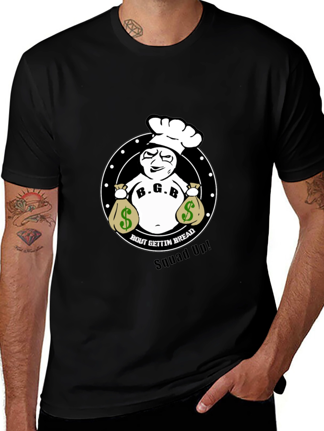 Variant 13 of B.G.B. Bout Gettin Bread Black T-Shirt