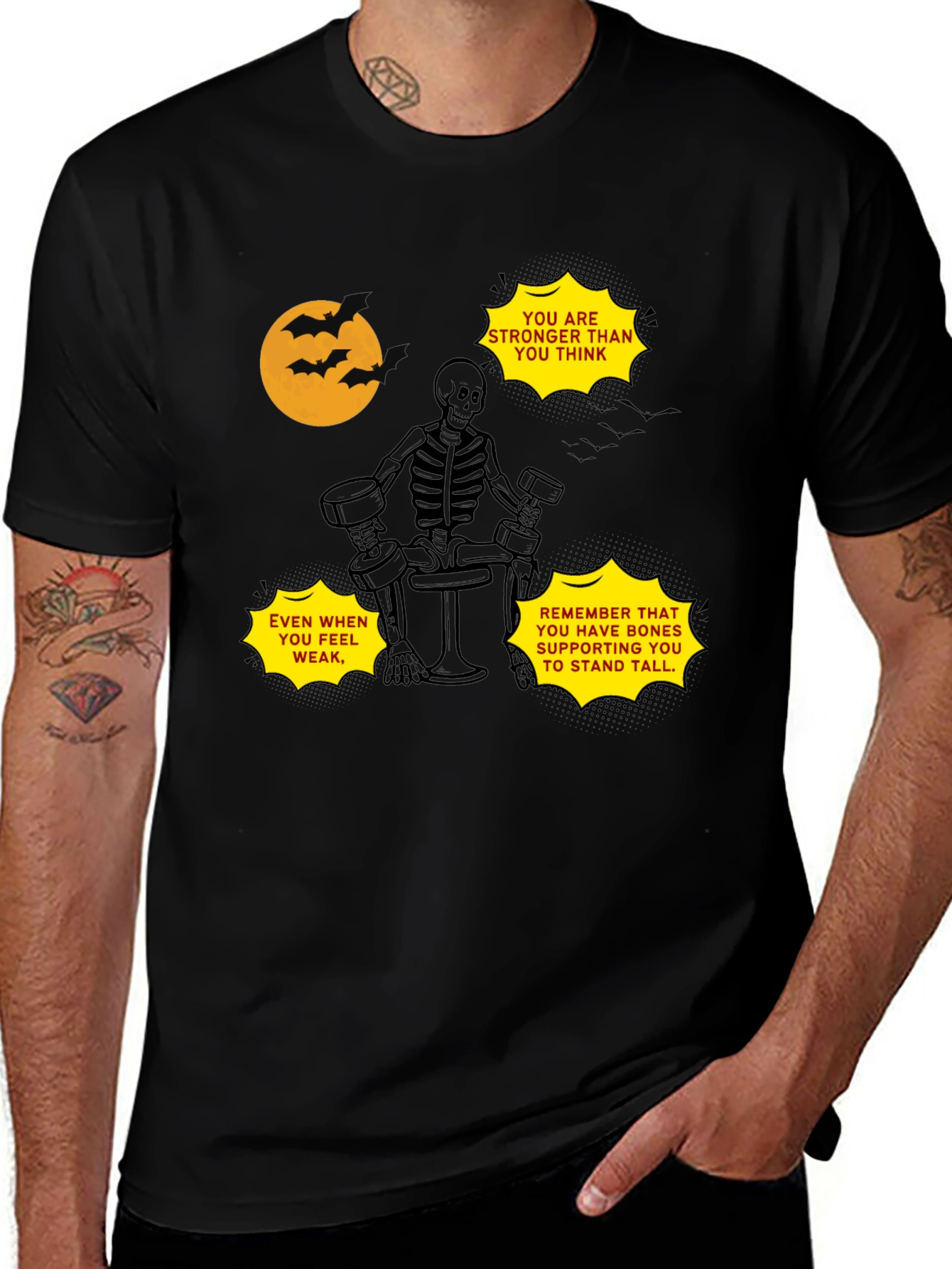 Variant 13 of Motivational Skeleton Gym T-Shirt