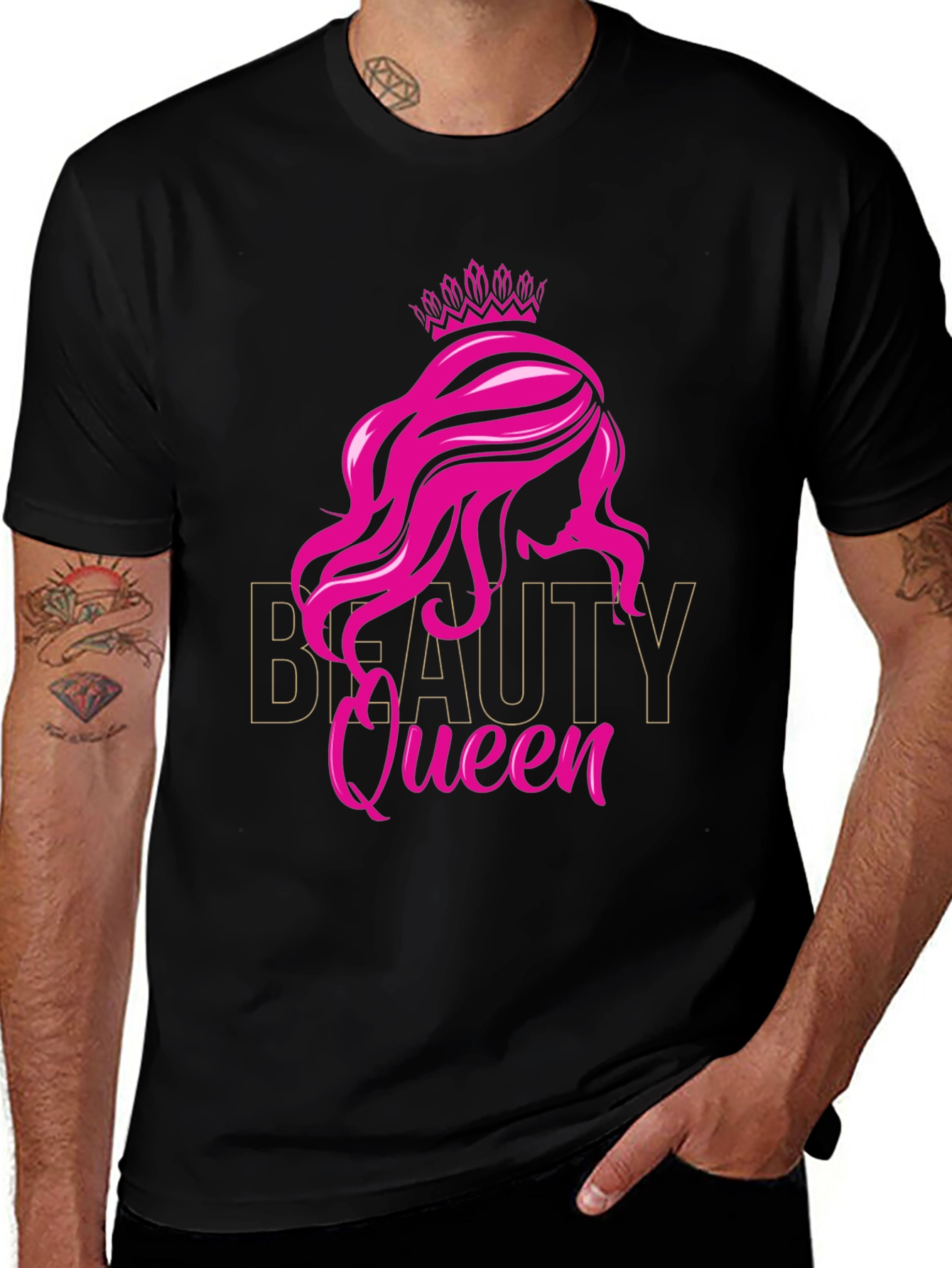 Variant 28 of Beauty Queen T-Shirt - Pink Crown Design