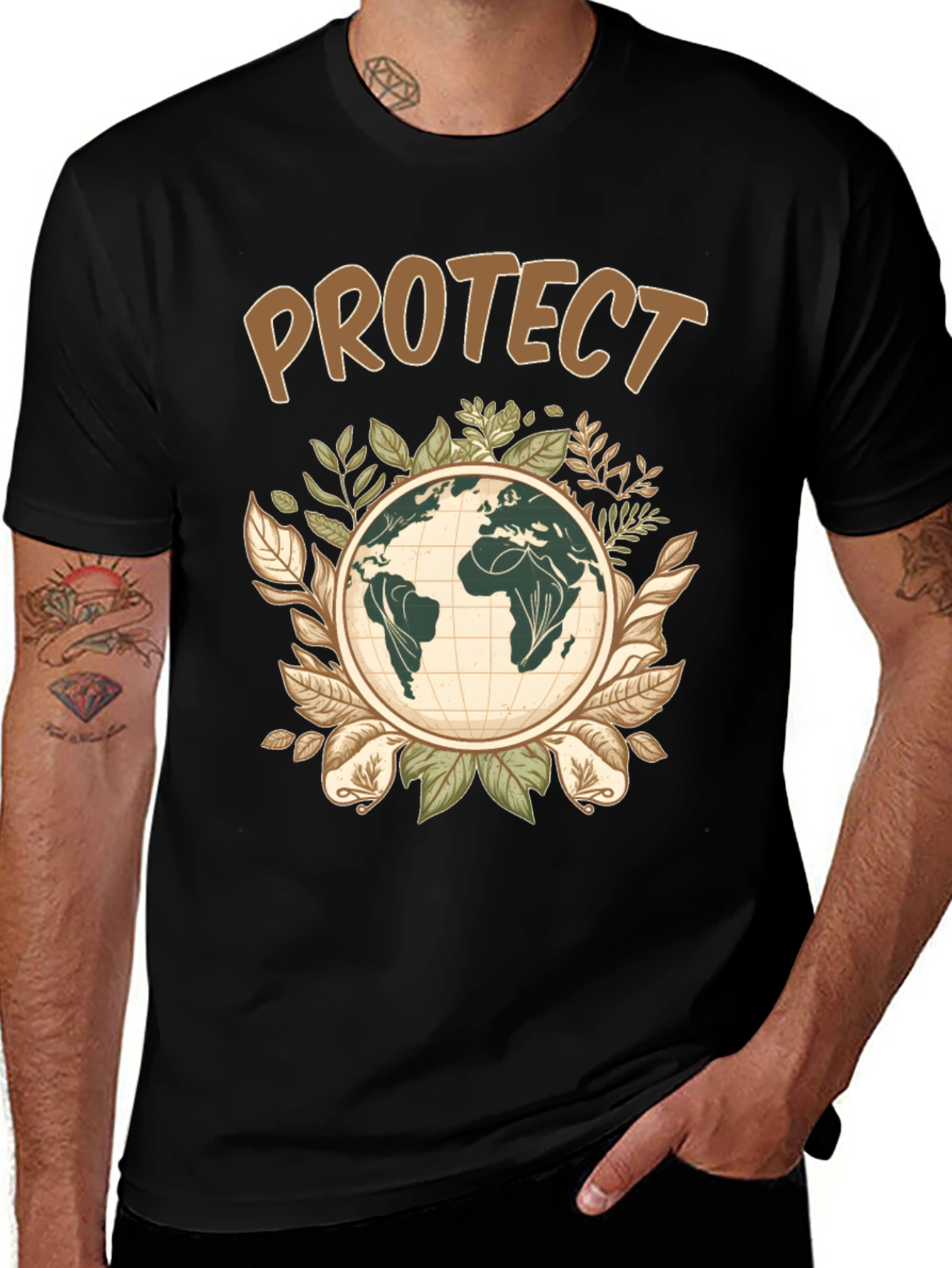 Black Protect Earth Graphic Tee main image