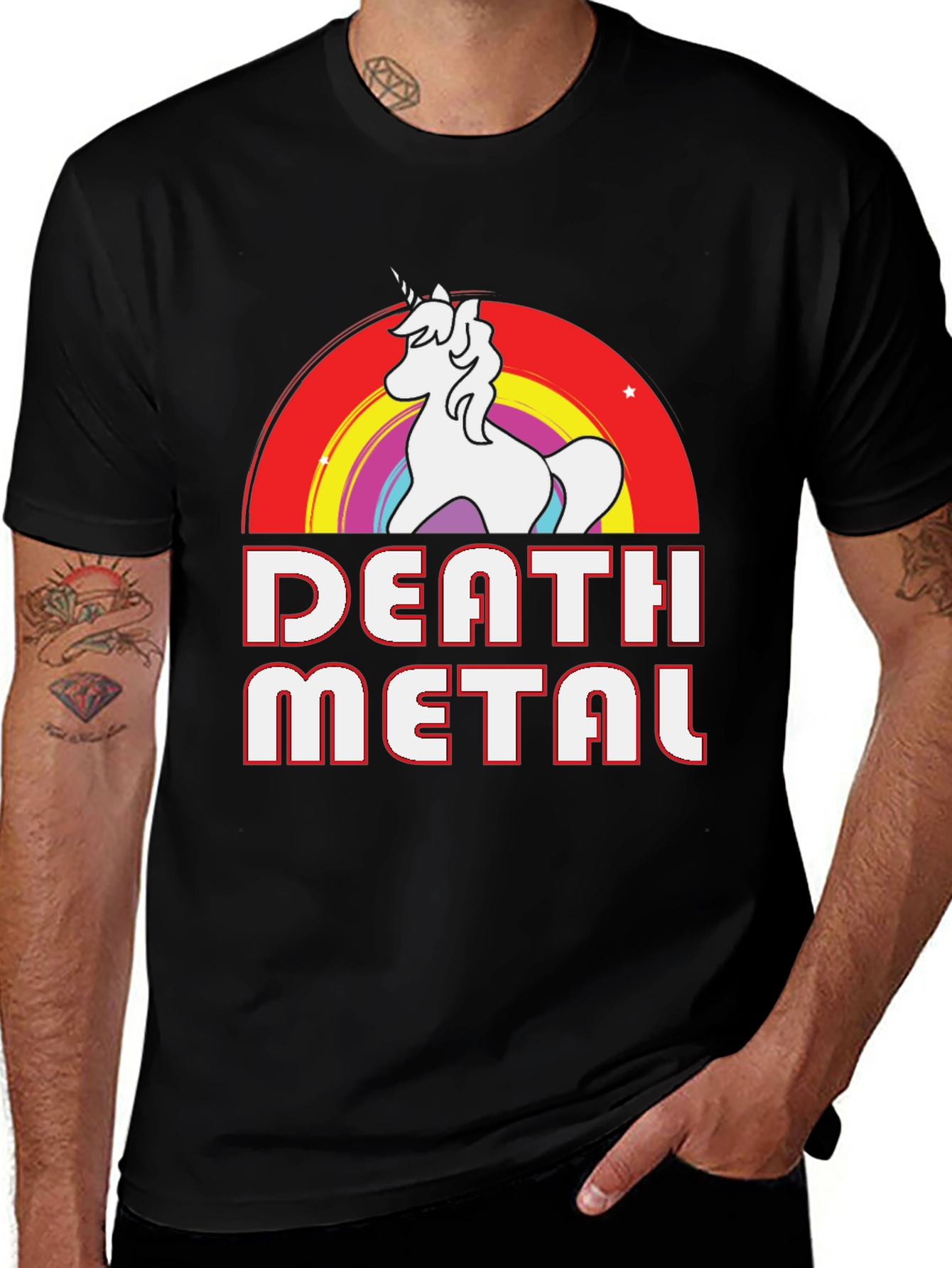 Variant 27 of Death Metal Unicorn Rainbow T-Shirt