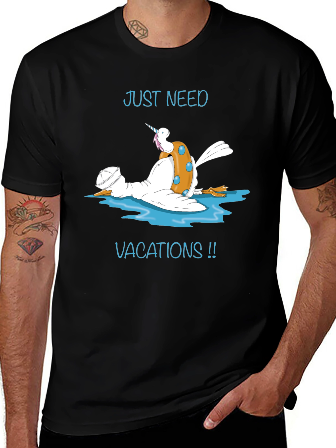 Black Just Need Vacations Duck T-Shirt main image