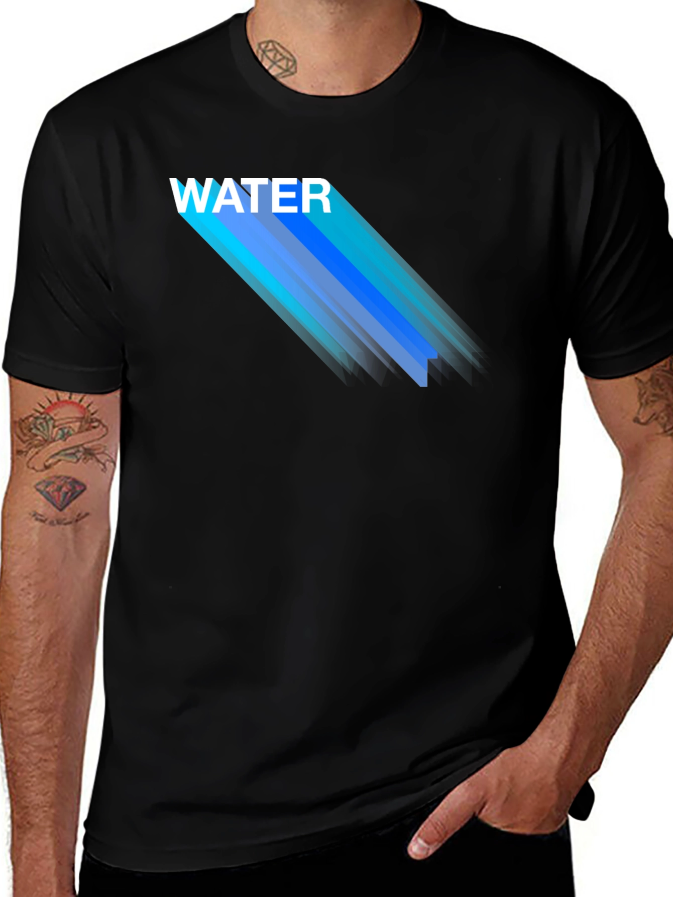 Variant 27 of Water Graphic Black T-Shirt