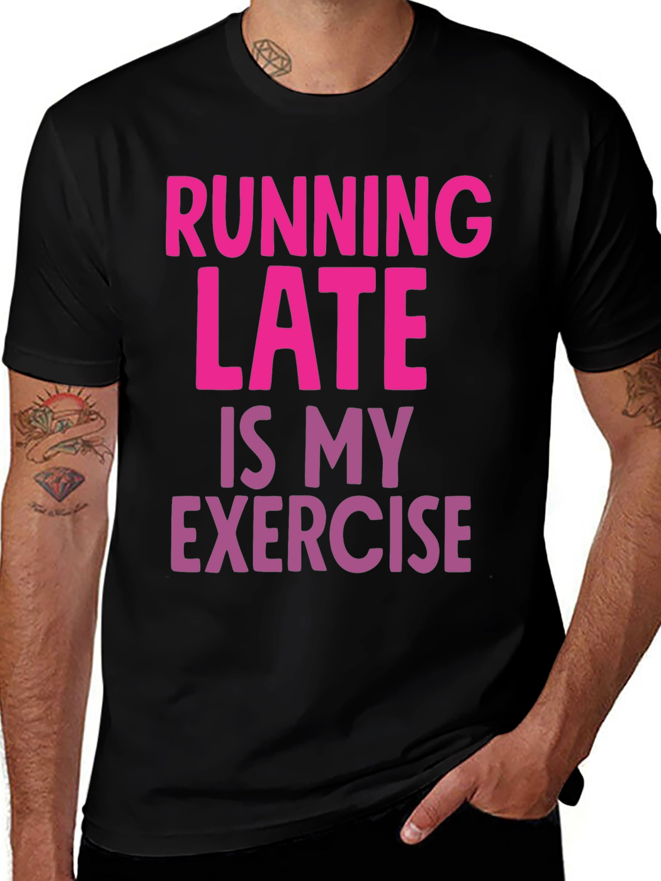 Variant 13 of Funny Running Late Exercise Graphic T-Shirt