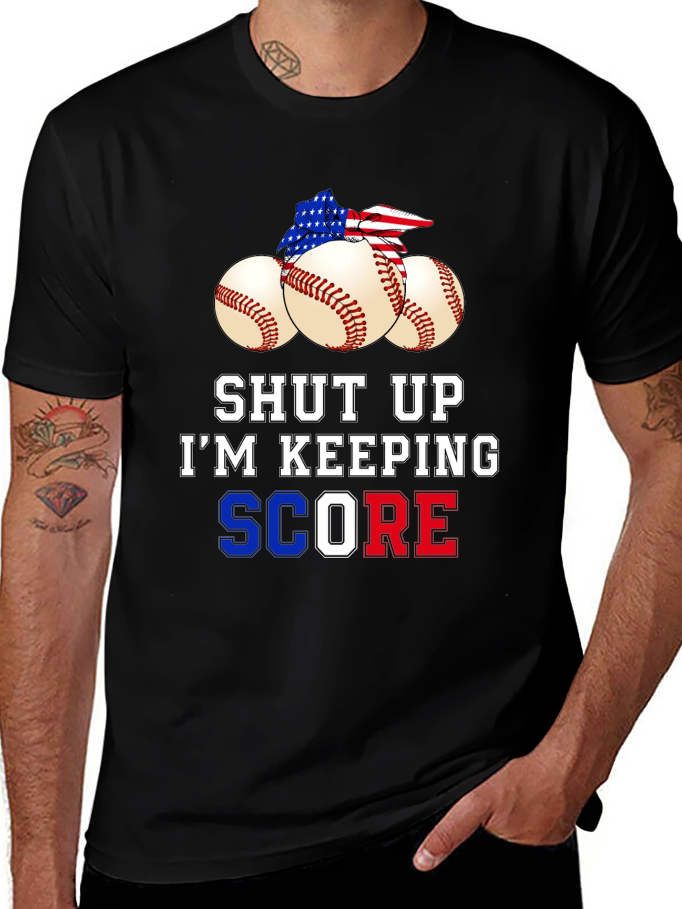 Variant 15 of Shut Up I'm Keeping Score Baseball T-Shirt
