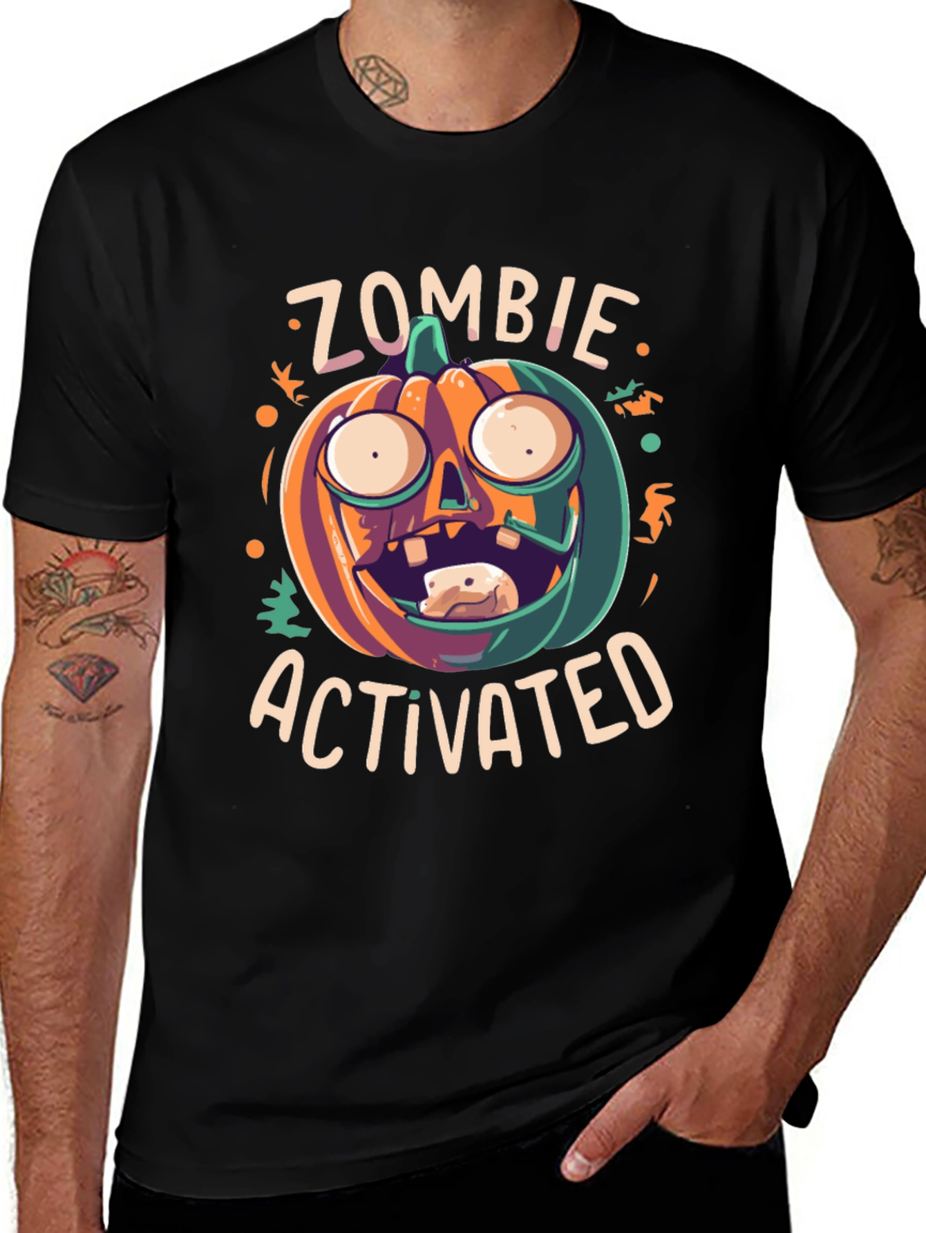 Variant 12 of Zombie Activated Pumpkin Graphic Tee