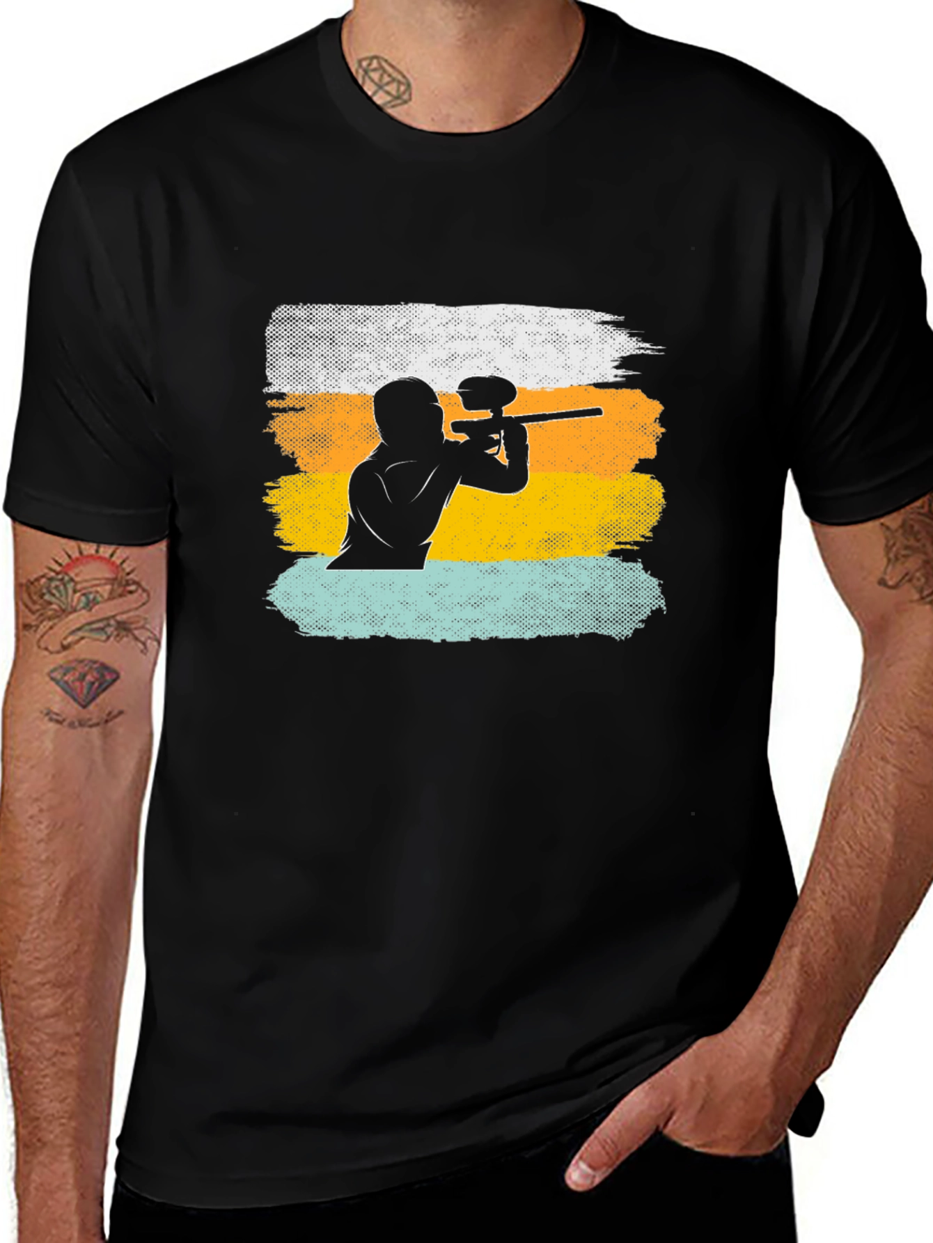 Variant 17 of Paintball Player Silhouette T-Shirt