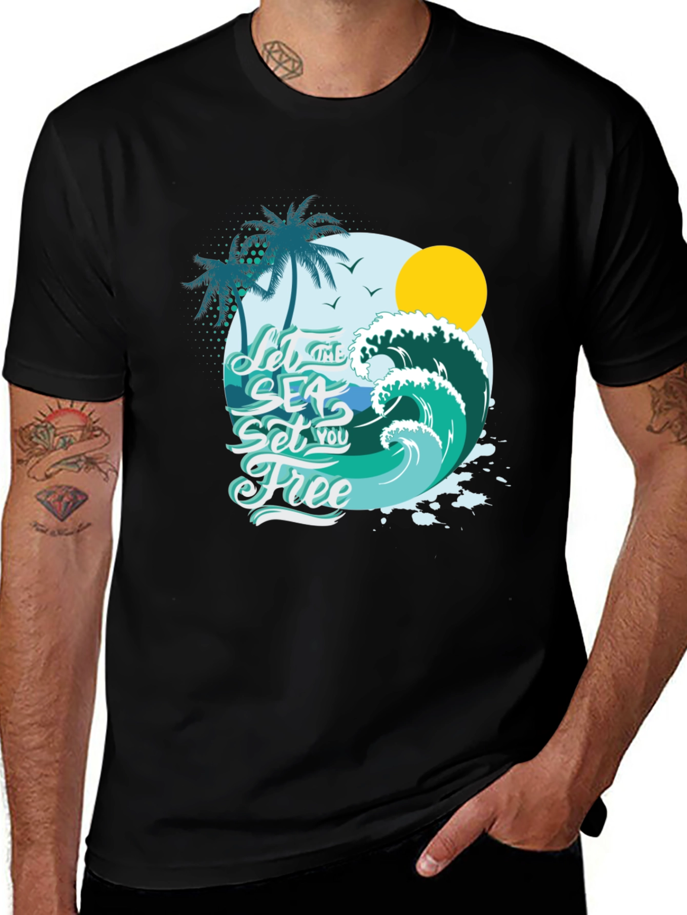 Variant 11 of Let the Sea Set You Free Graphic Tee