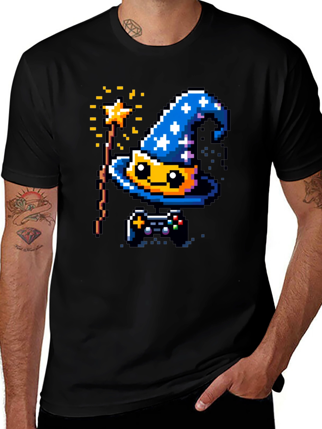 Variant 30 of Pixel Wizard Gamer T-Shirt - Retro Style