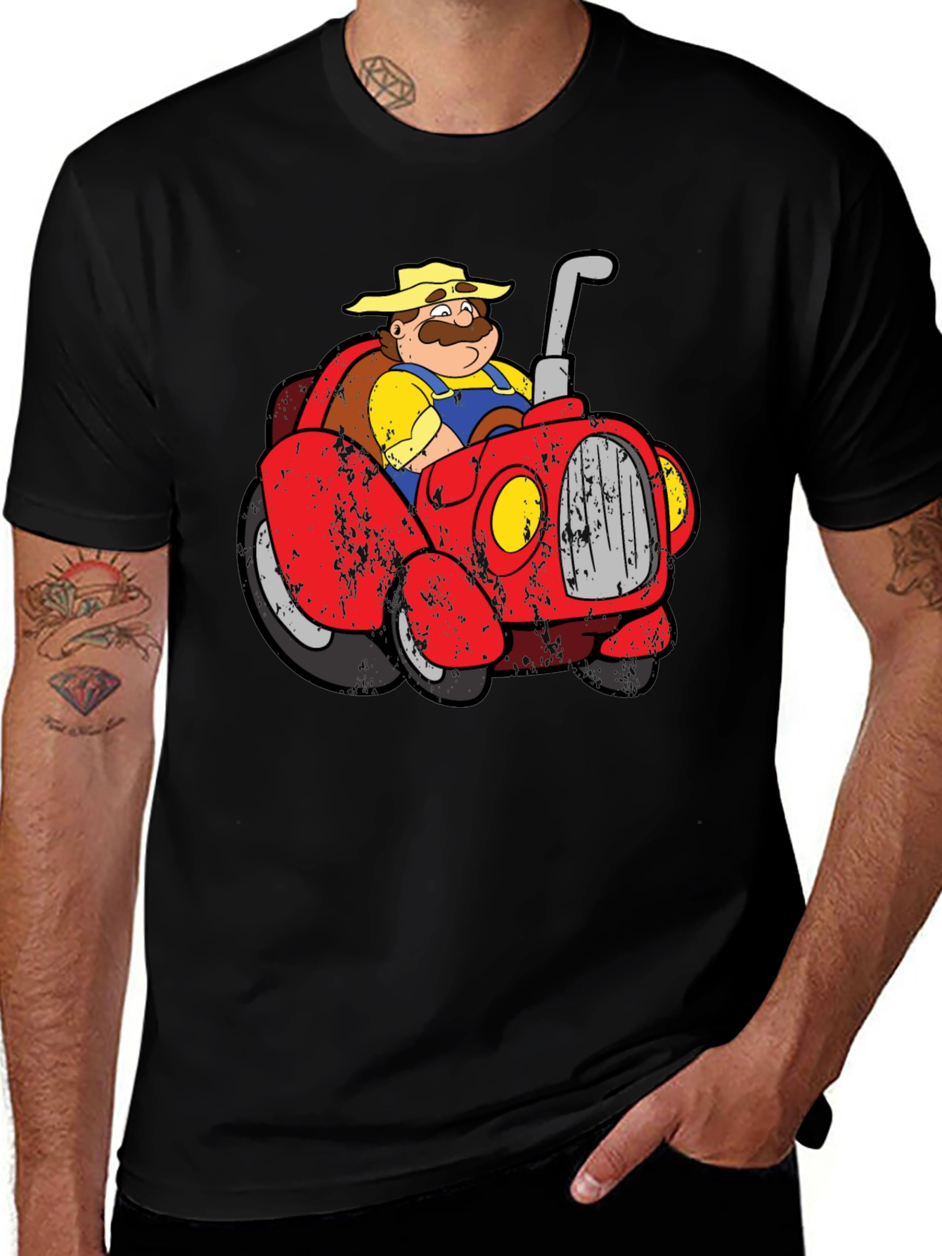 Variant 27 of Cartoon Farmer Tractor T-Shirt
