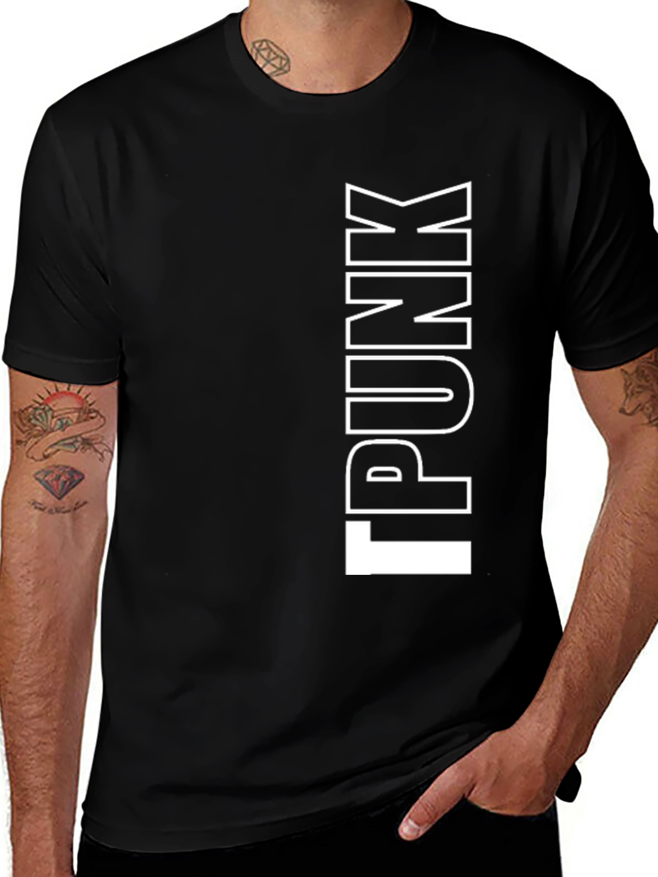 Variant 16 of Punk Graphic Print Black T-Shirt