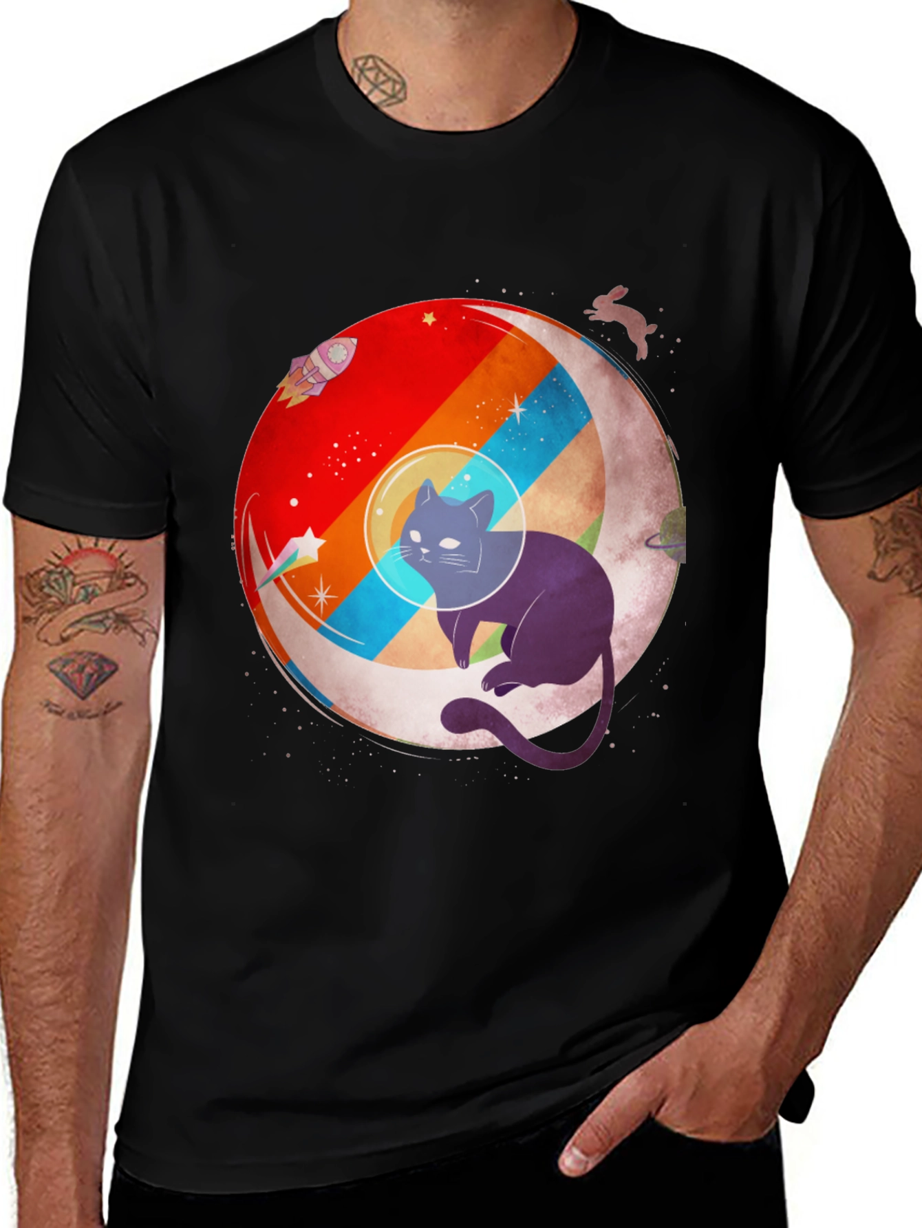 Variant 22 of Cosmic Cat T-Shirt - Space Kitten Tee