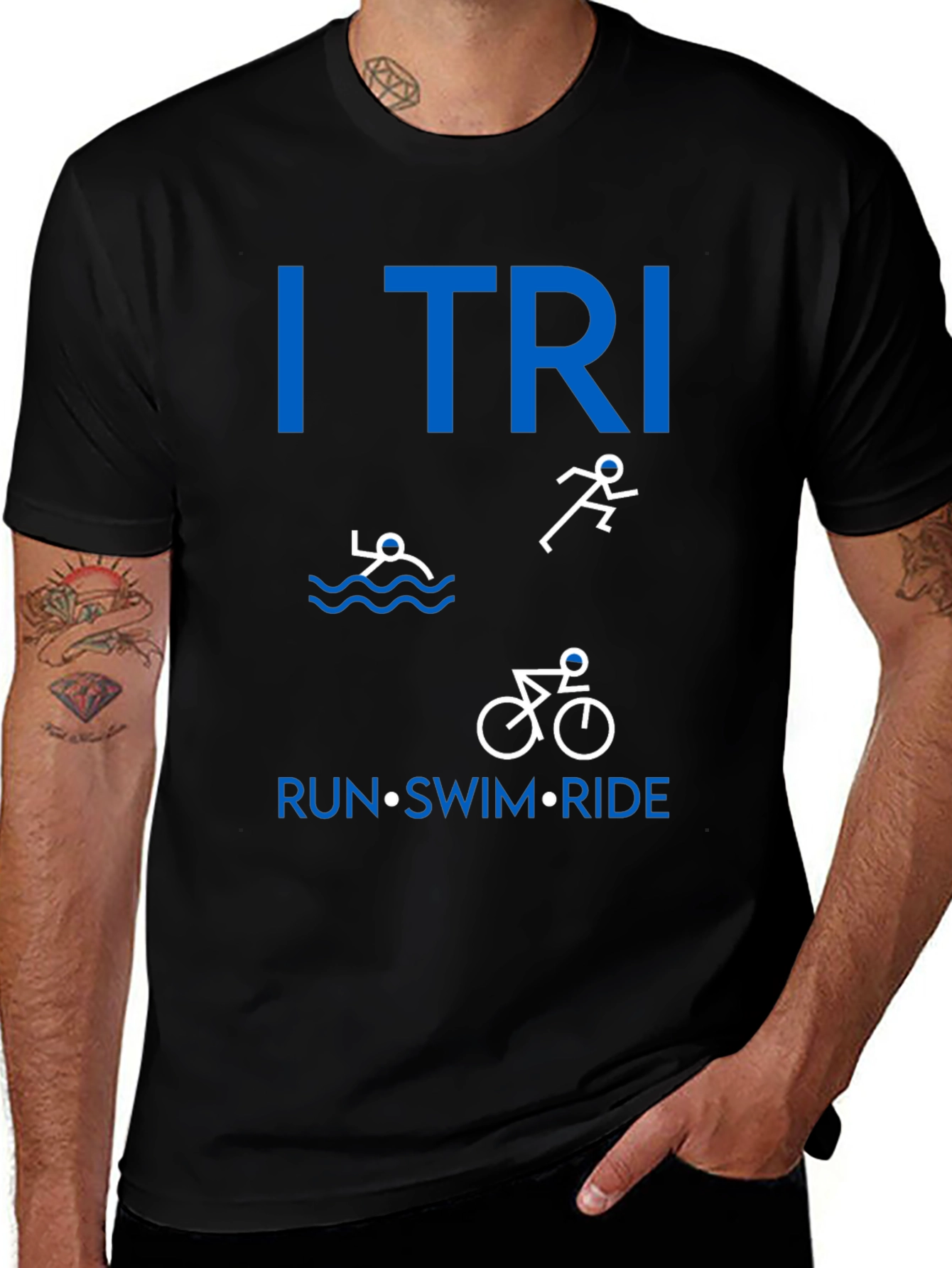 Variant 22 of I TRI Run Swim Ride Triathlon T-Shirt