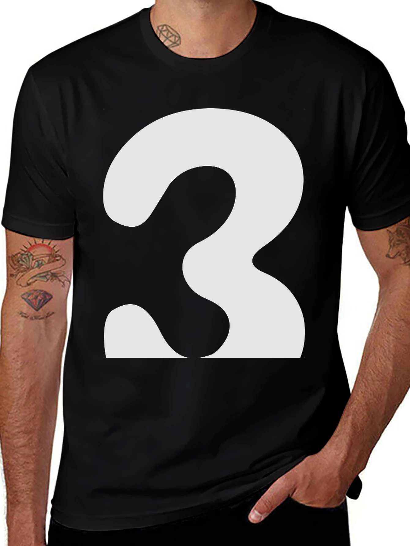 Variant 17 of Bold Number 3 Graphic Tee - Classic Fit