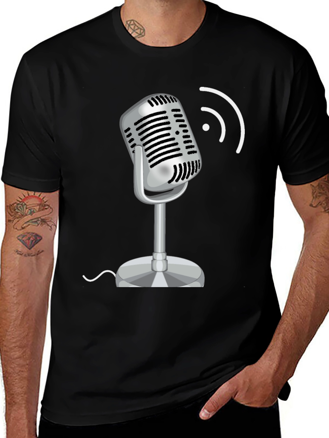 Variant 12 of Retro Microphone Graphic T-Shirt