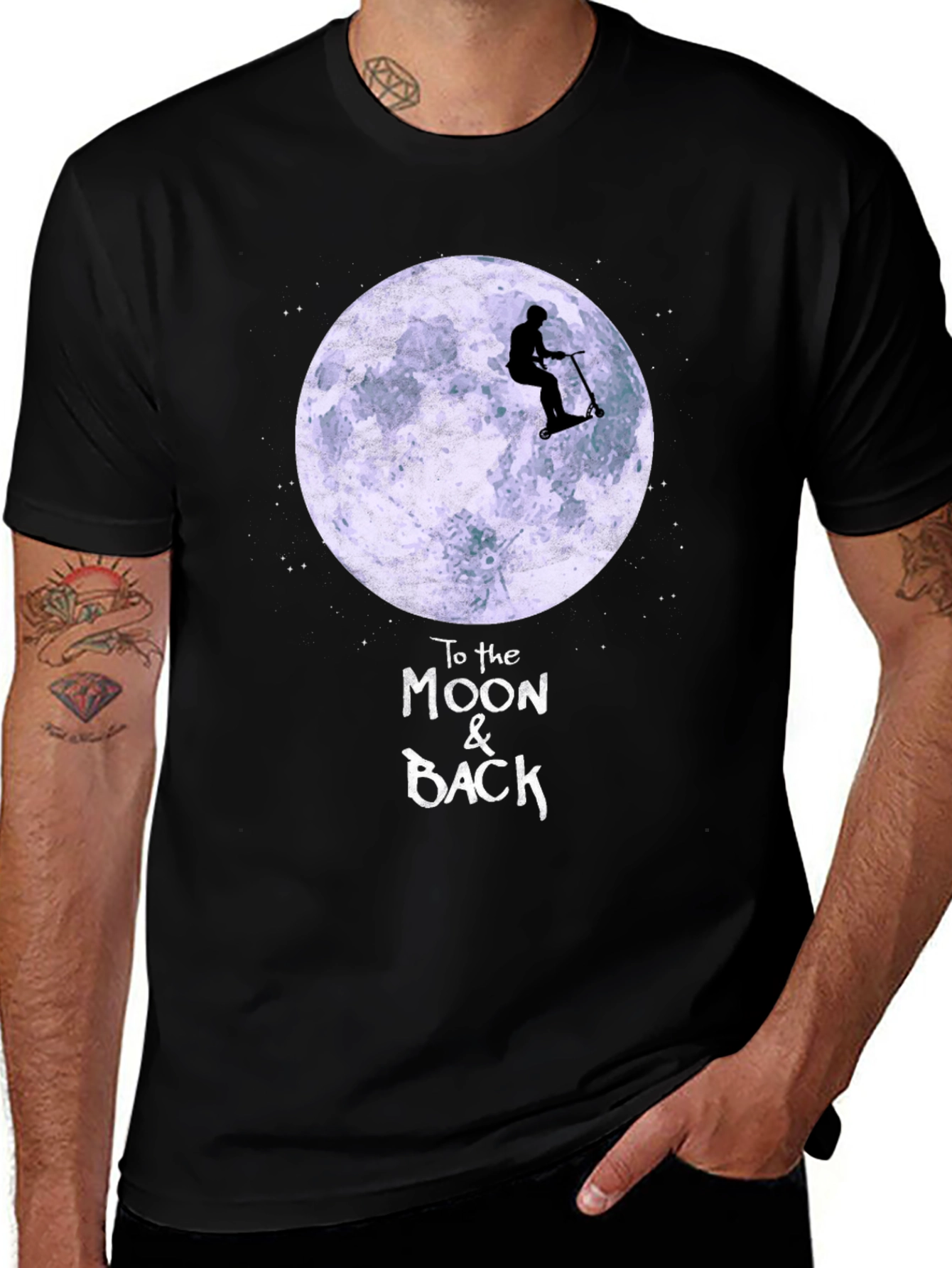Variant 5 of To The Moon and Back Black Graphic Tee