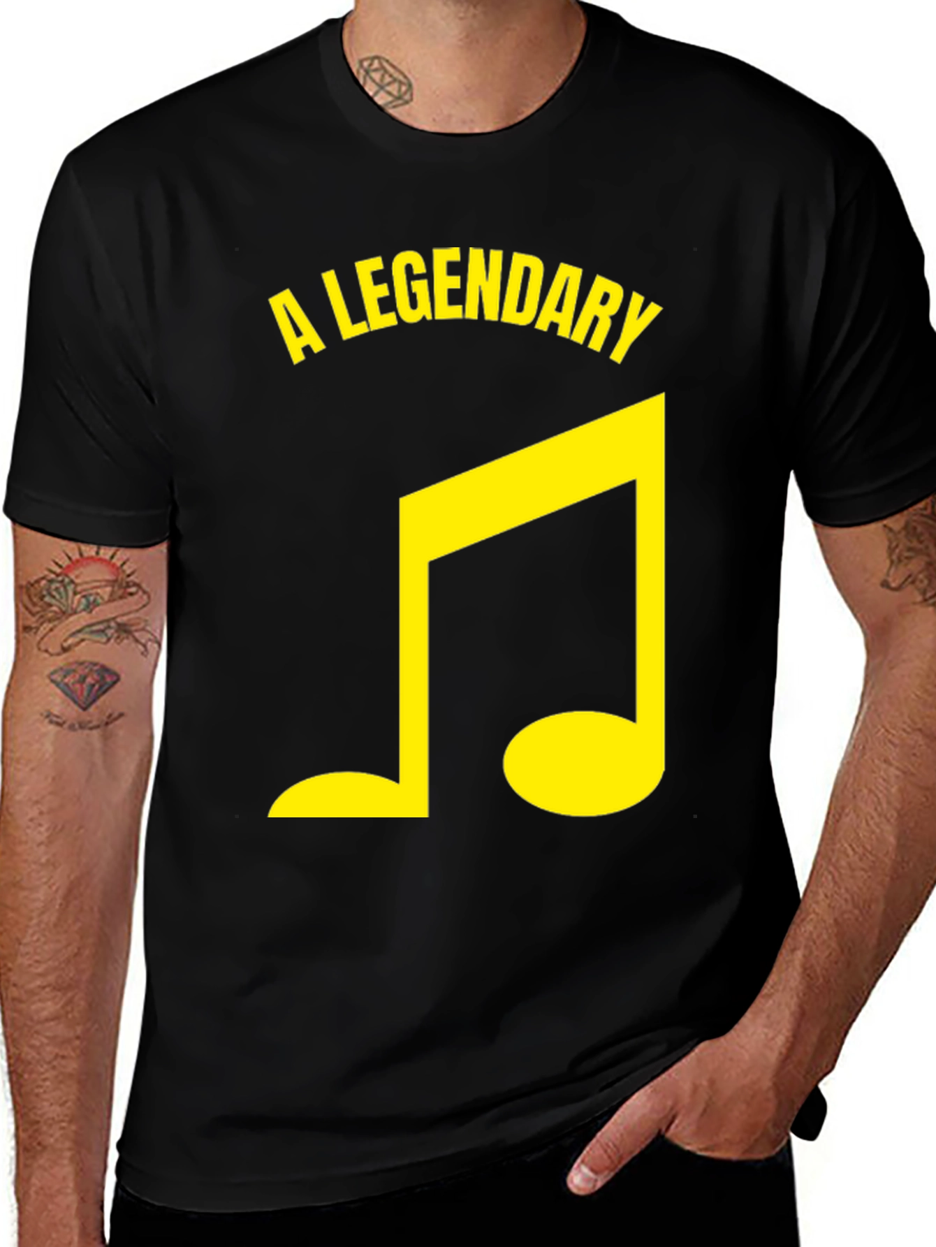 Variant 27 of Legendary Music Note Graphic Tee - Black