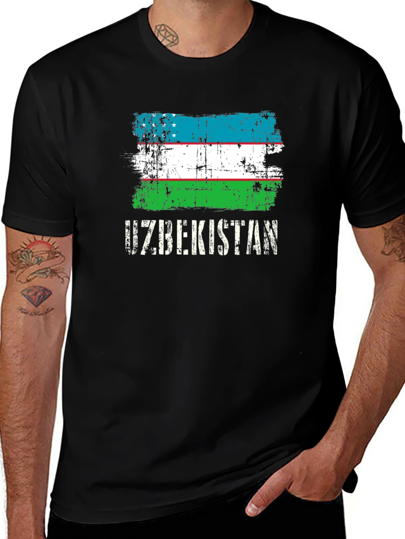 Uzbekistan Flag Graphic T-Shirt