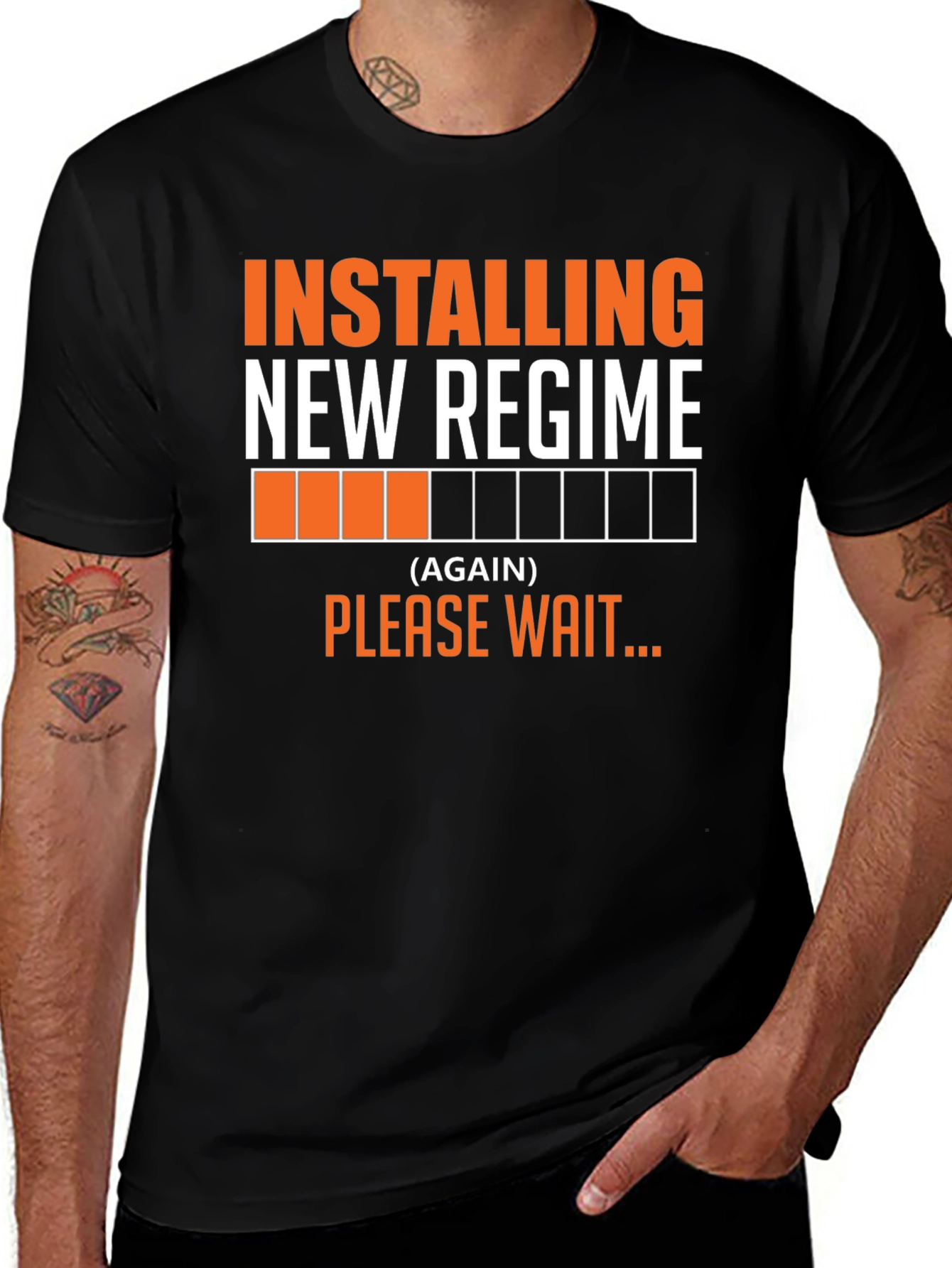 Variant 21 of Installing New Regime Funny Slogan T-Shirt