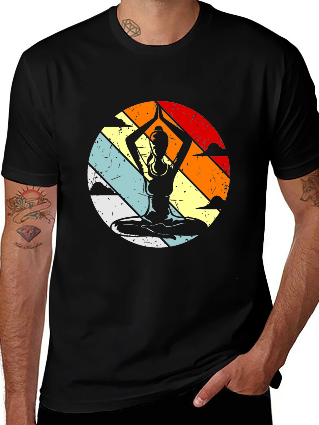Variant 21 of Yoga Pose Graphic Tee - Black Unisex T-Shirt