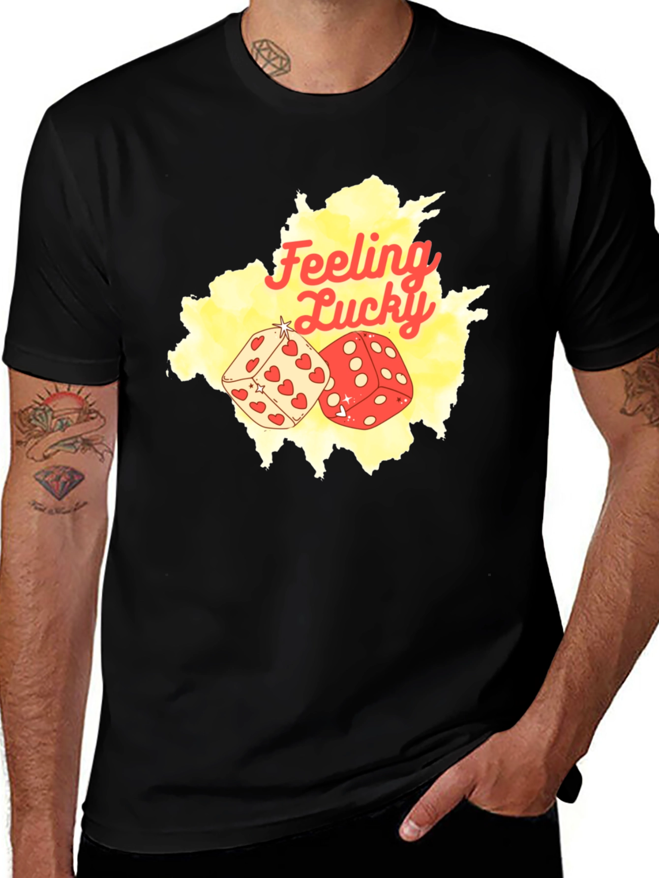 Variant 18 of Feeling Lucky T-Shirt, Fun Dice Graphic Tee