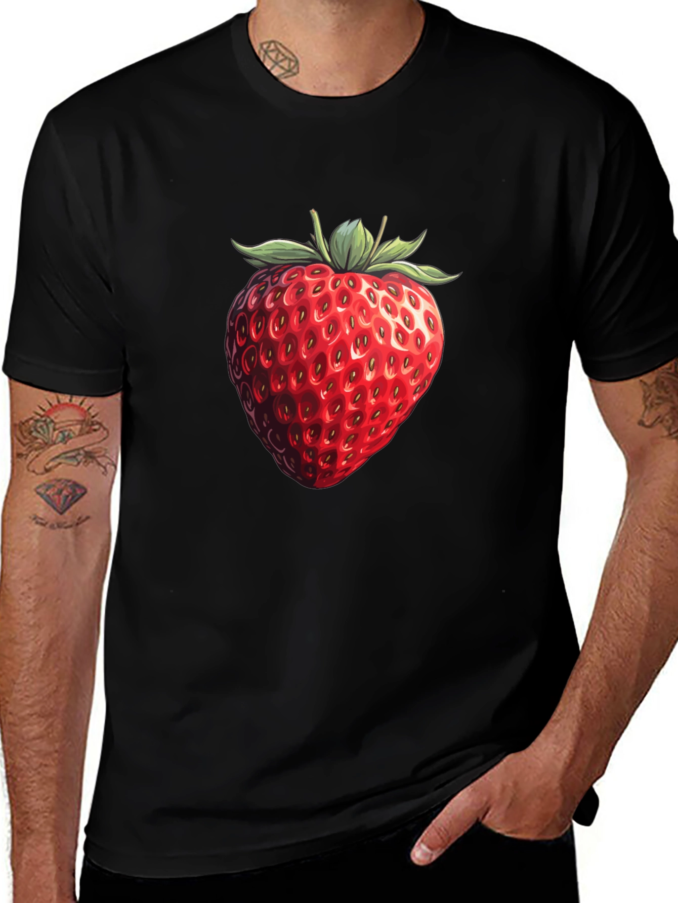 Variant 29 of Strawberry Graphic T-Shirt - Fruit Lover's Tee