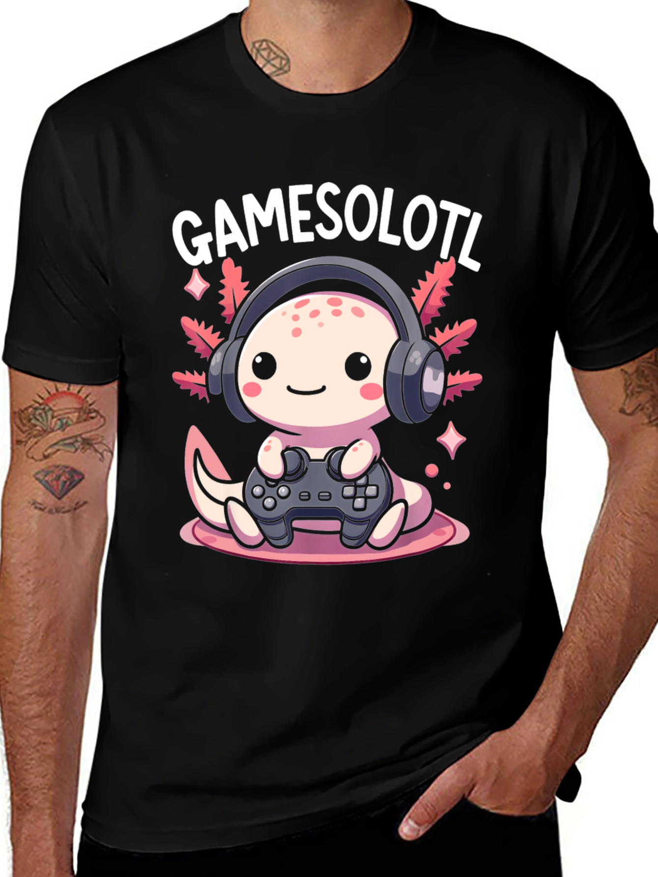 Variant 28 of Gamesolotl Graphic Tee - Gamer Axolotl T-Shirt