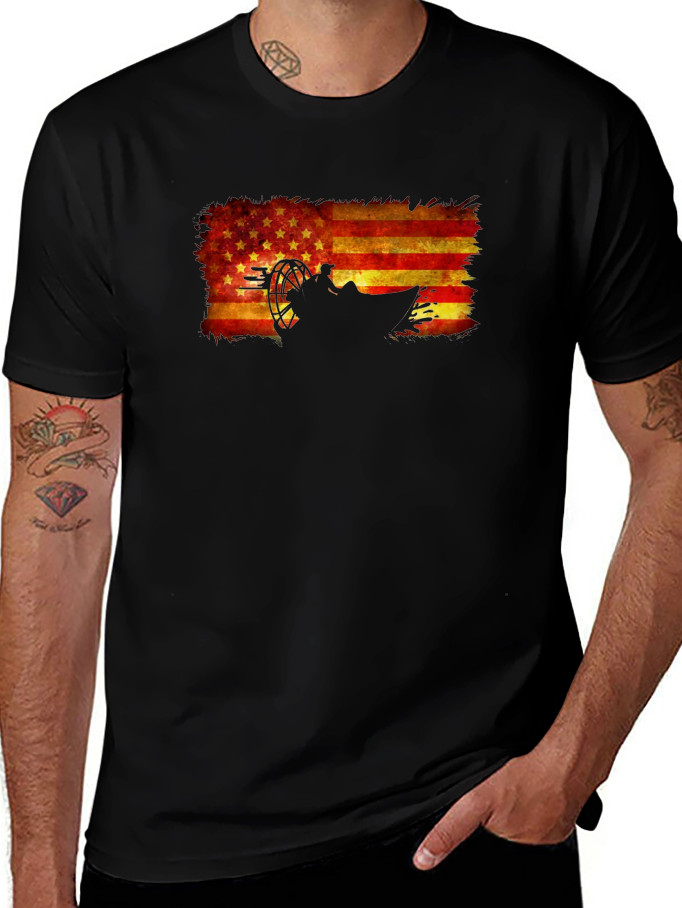 Variant 17 of Mountain Biker Flag Graphic Tee