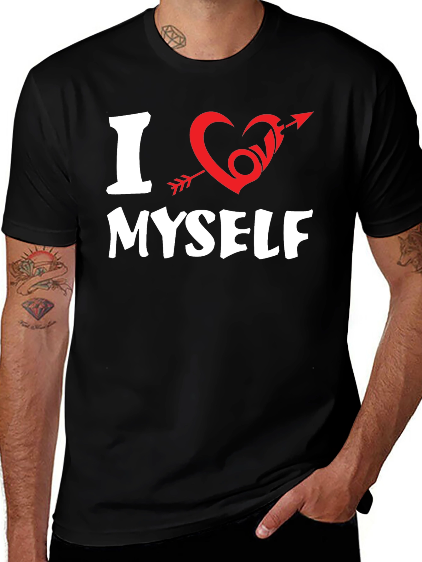 Variant 4 of I Heart Myself Graphic Tee - Black