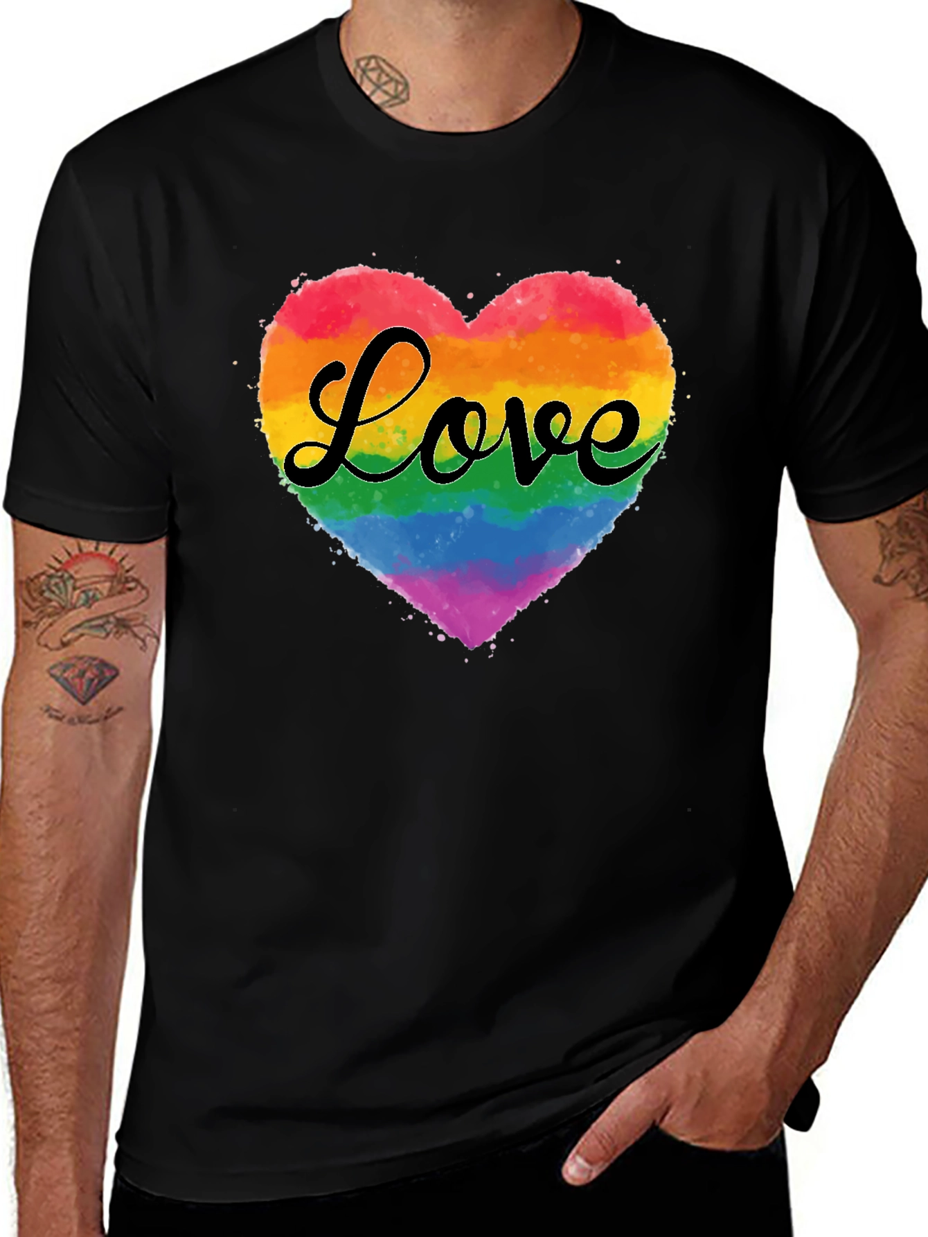 Love Rainbow Heart T-Shirt LGBTQ Pride Tee