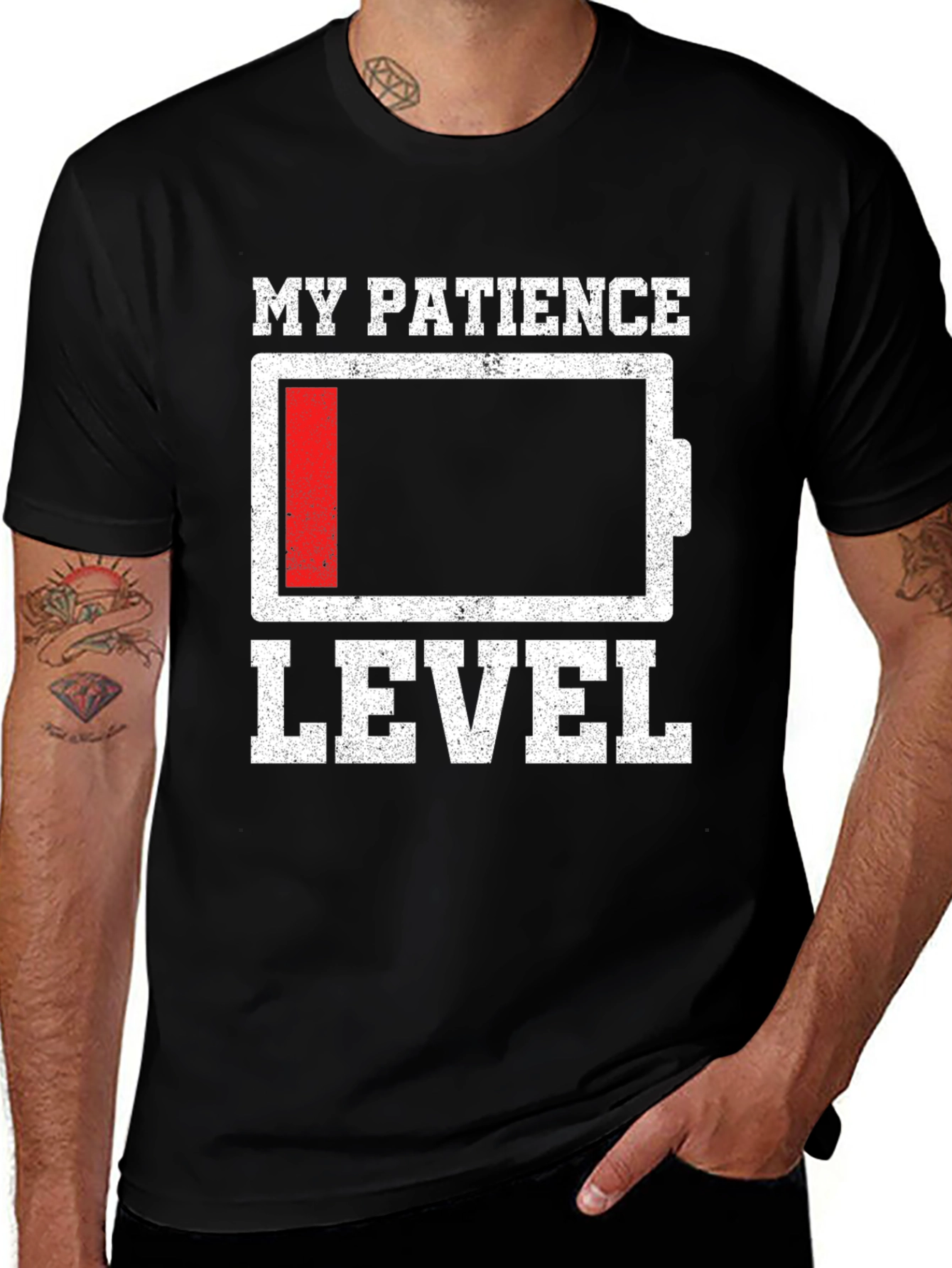 Variant 28 of My Patience Level Low Battery T-Shirt